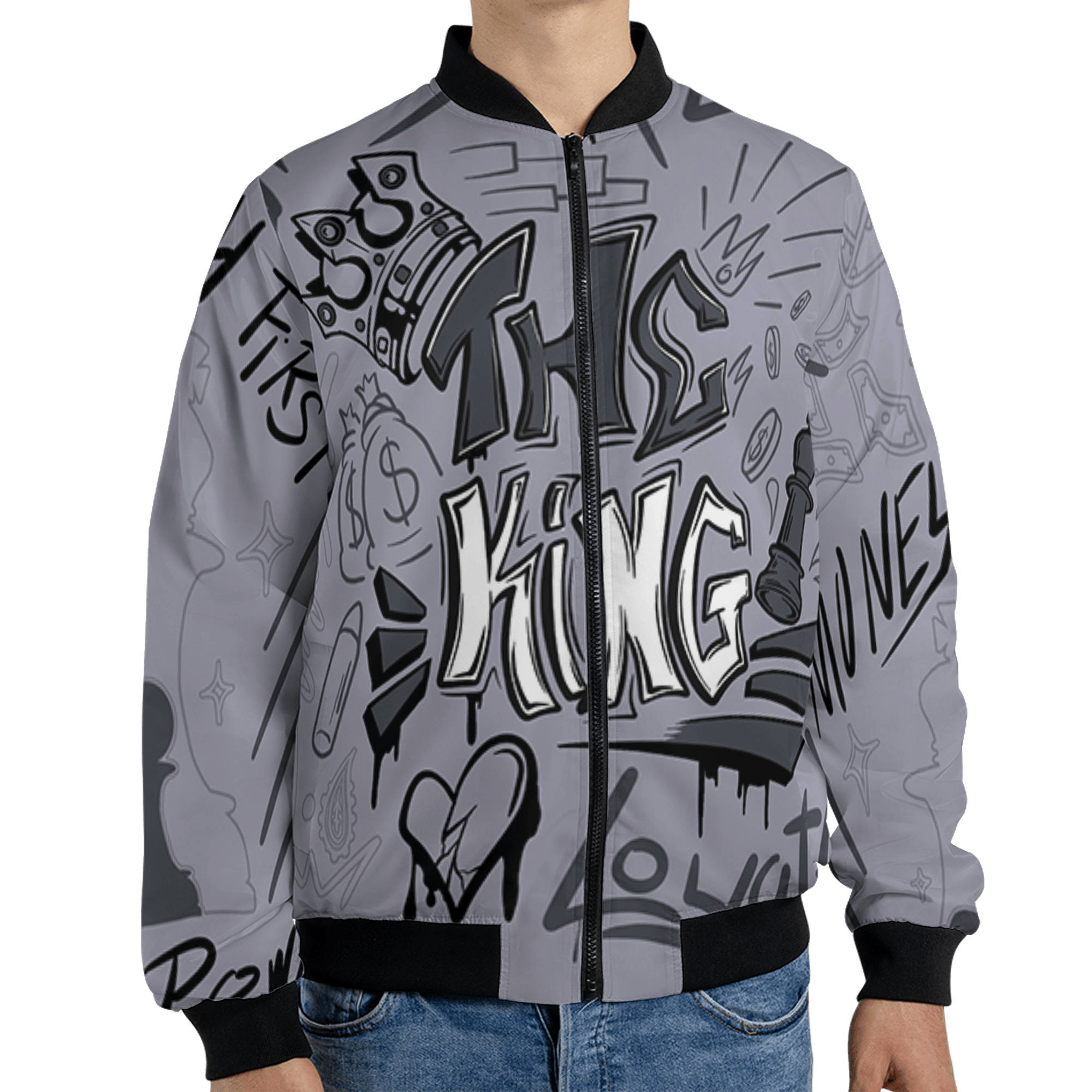 Stealth 14s Jacket Match The King 3D All-Over Print Graffiti - NastyJamz