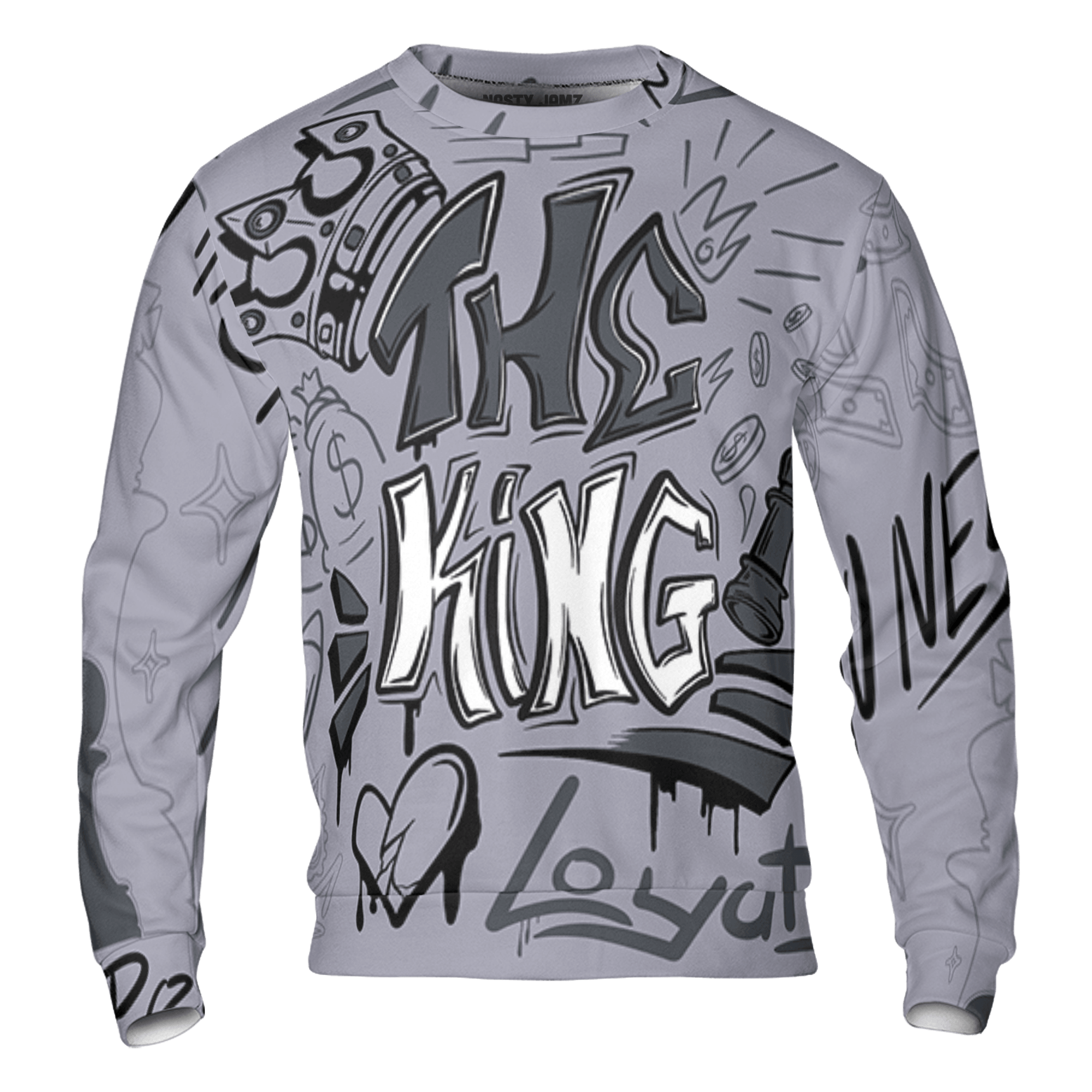 Stealth 14s Sweatshirt Match The King 3D All-Over Print Graffiti - NastyJamz
