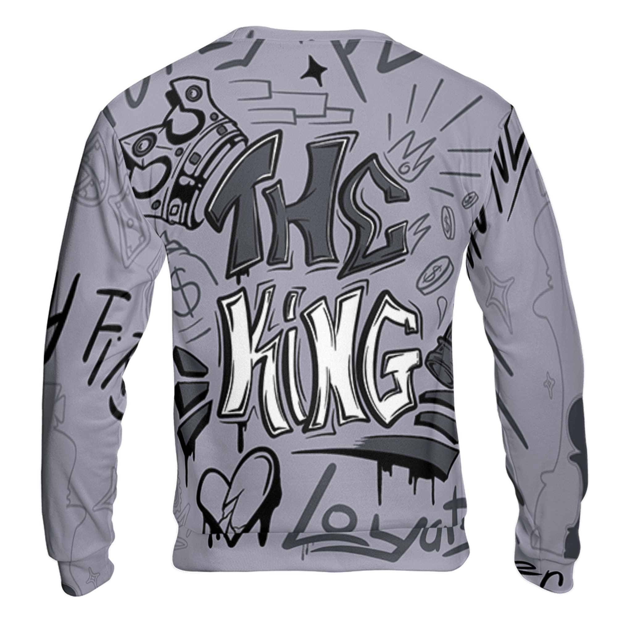 Stealth 14s Sweatshirt Match The King 3D All-Over Print Graffiti - NastyJamz