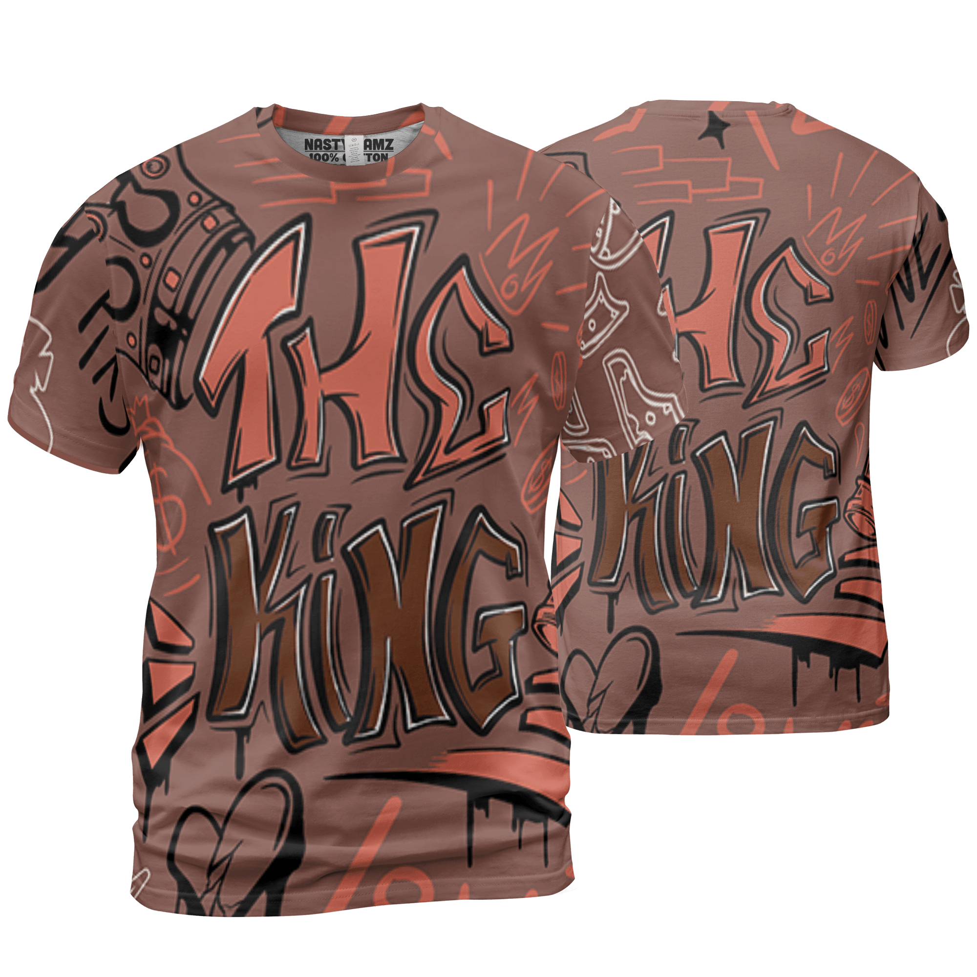 High OG Dusted Clay 1s T Shirt Match The King 3D All-Over Print Graffiti - NastyJamz