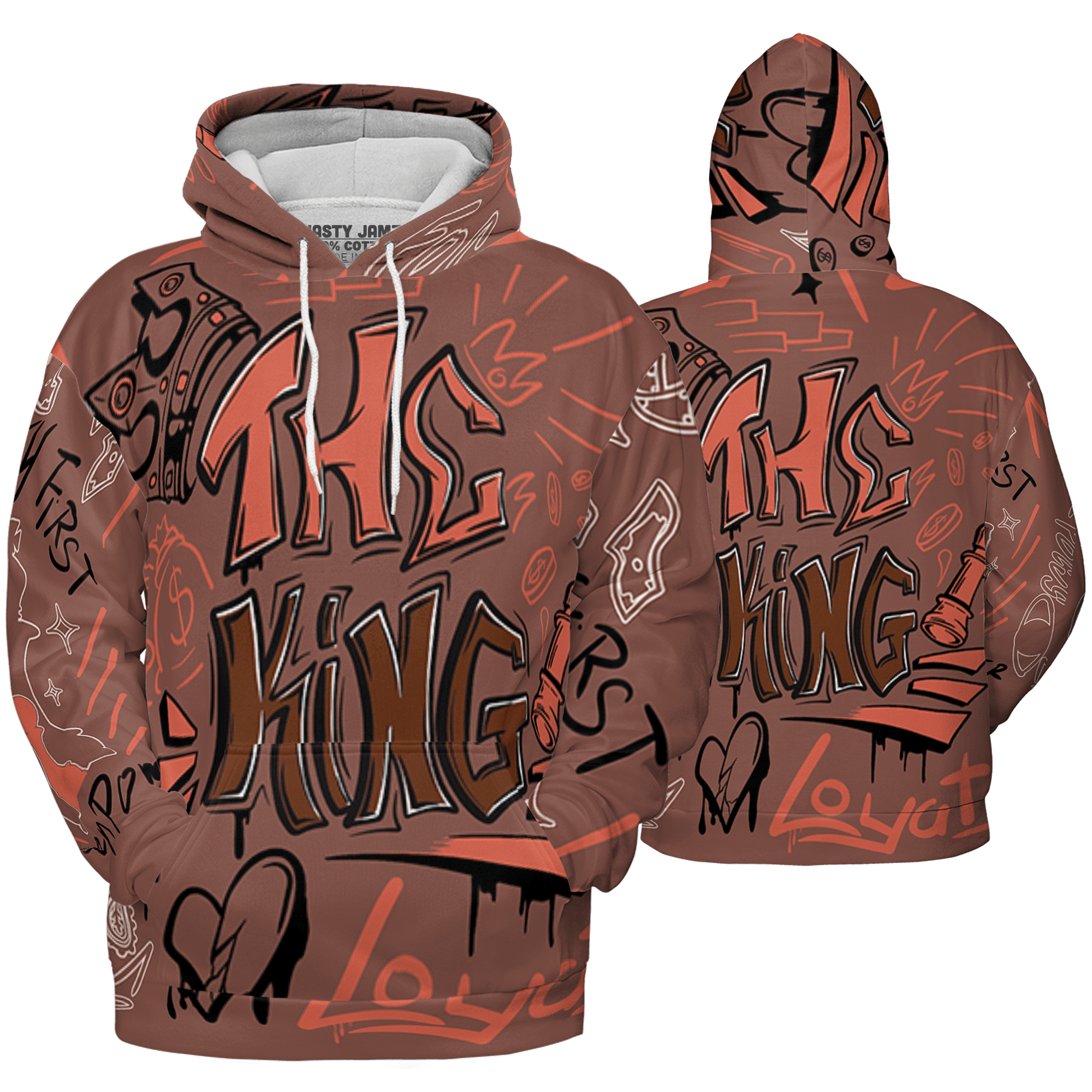 High OG Dusted Clay 1s Hoodie Match The King 3D All-Over Print Graffiti - NastyJamz