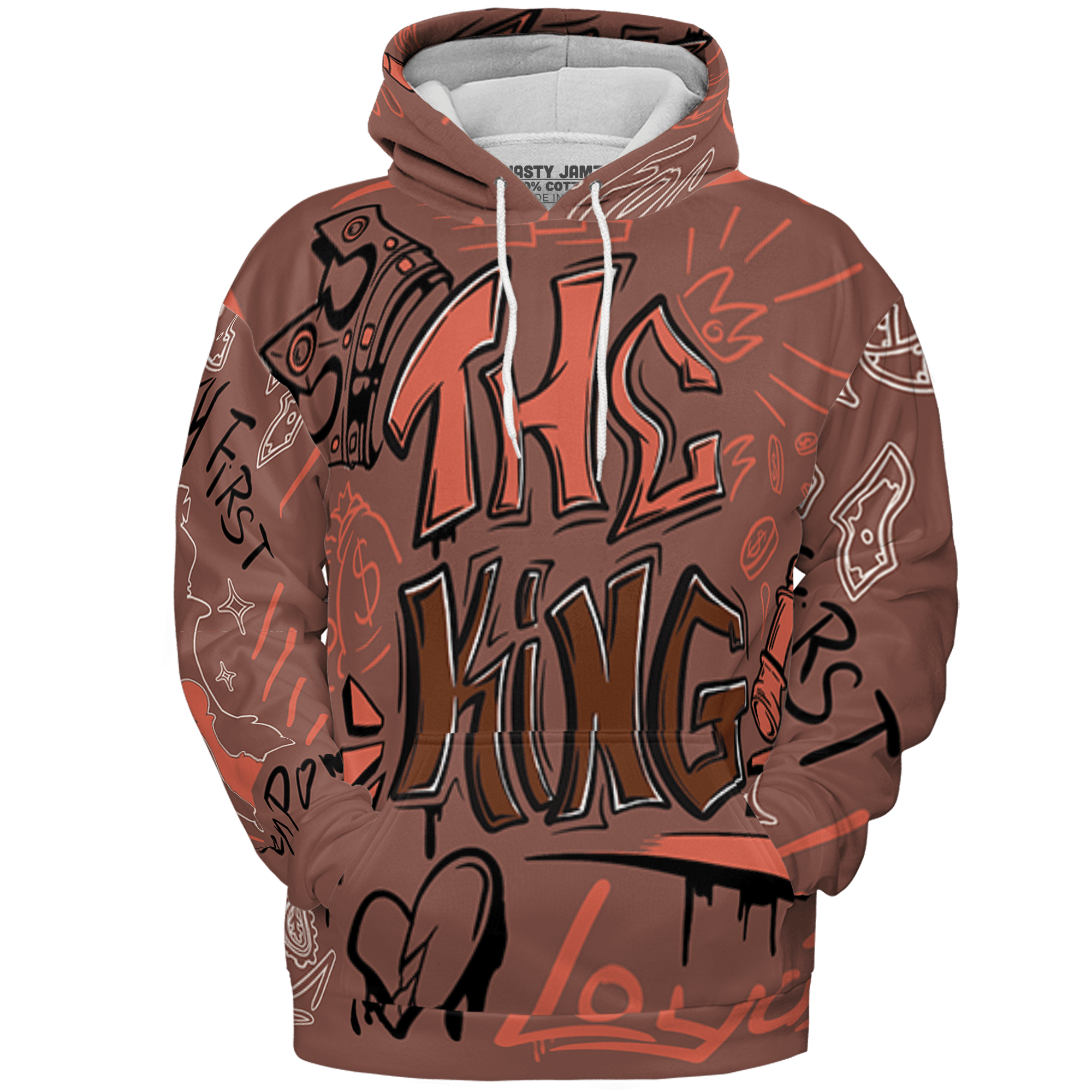 High OG Dusted Clay 1s Hoodie Match The King 3D All-Over Print Graffiti - NastyJamz