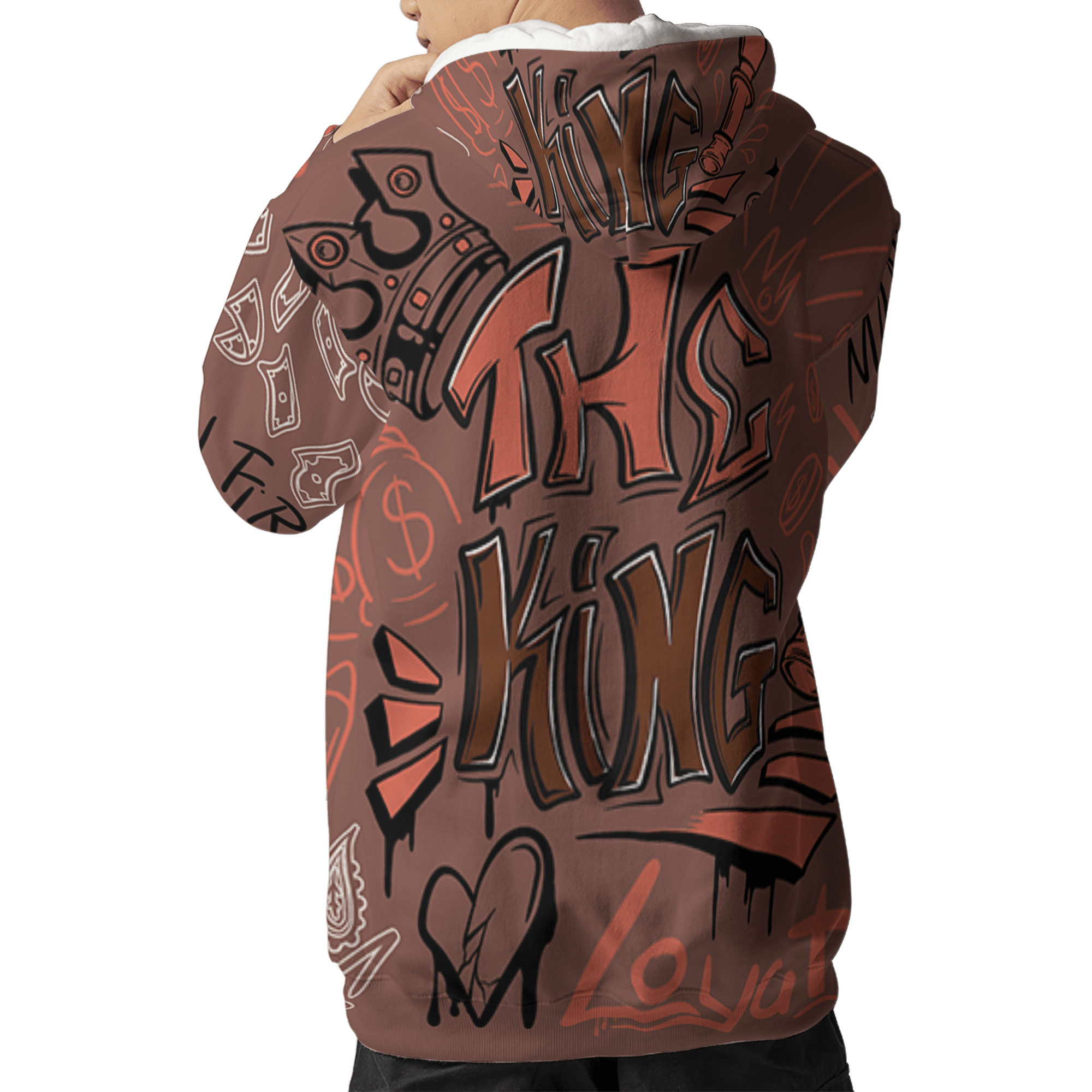 High OG Dusted Clay 1s Hoodie Match The King 3D All-Over Print Graffiti - NastyJamz