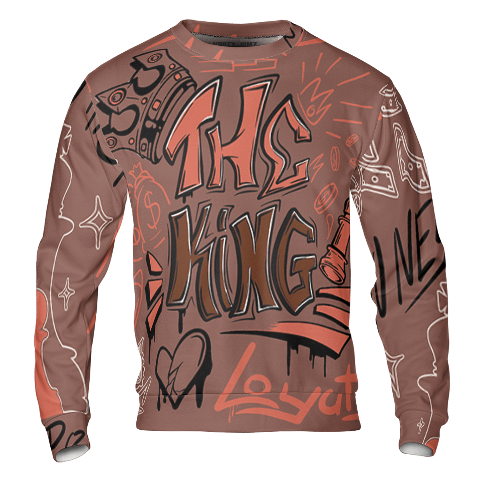 High OG Dusted Clay 1s Sweatshirt Match The King 3D All-Over Print Graffiti - NastyJamz