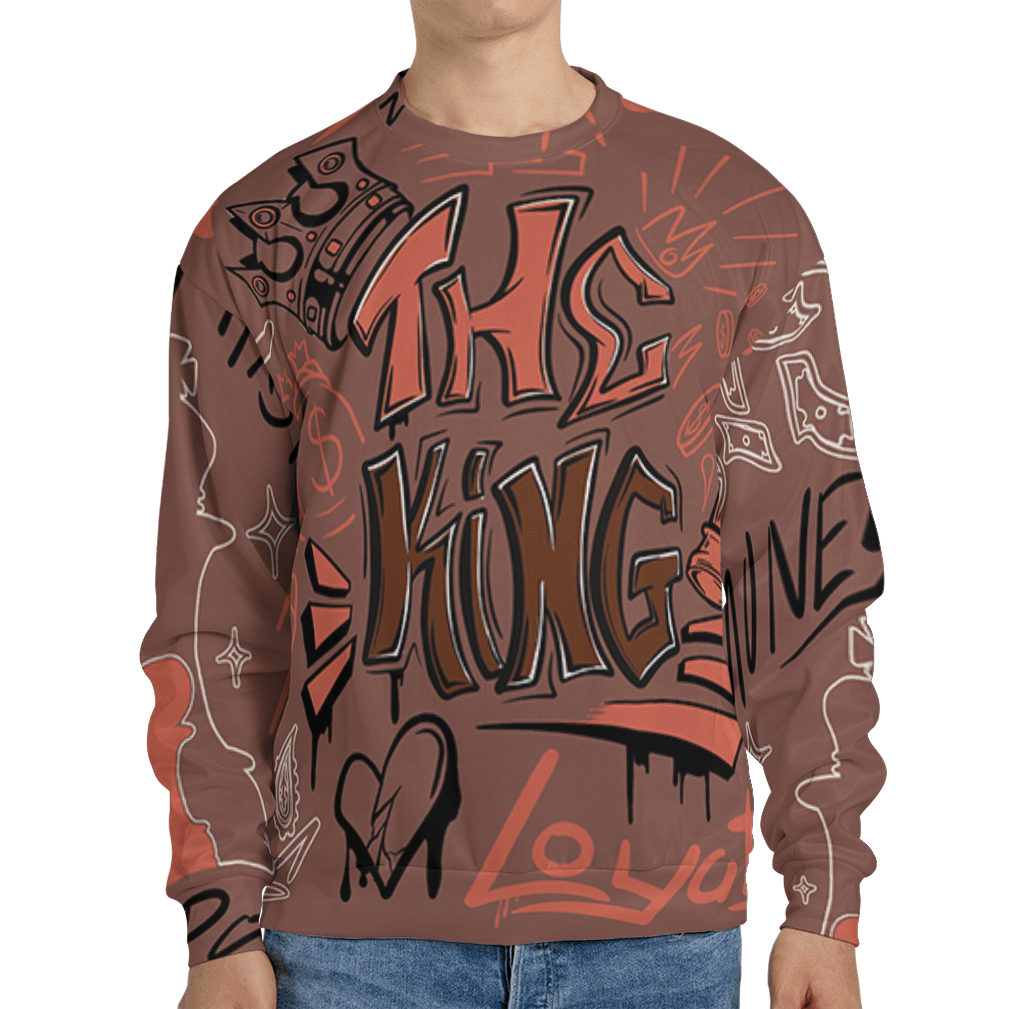 High OG Dusted Clay 1s Sweatshirt Match The King 3D All-Over Print Graffiti - NastyJamz