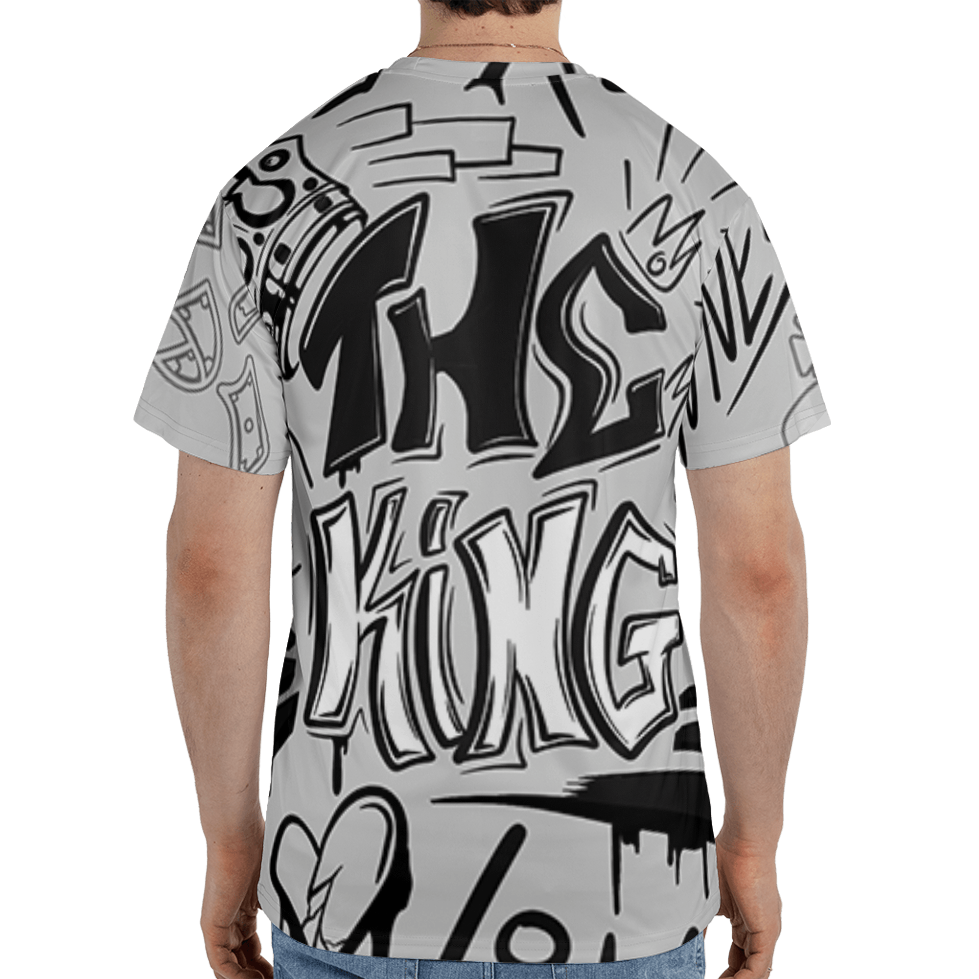 Retro High OG Black White 1s T Shirt Match The King 3D All-Over Print Graffiti - NastyJamz
