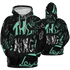 Green Glow 3s Hoodie Match The King 3D All-Over Print Graffiti - NastyJamz