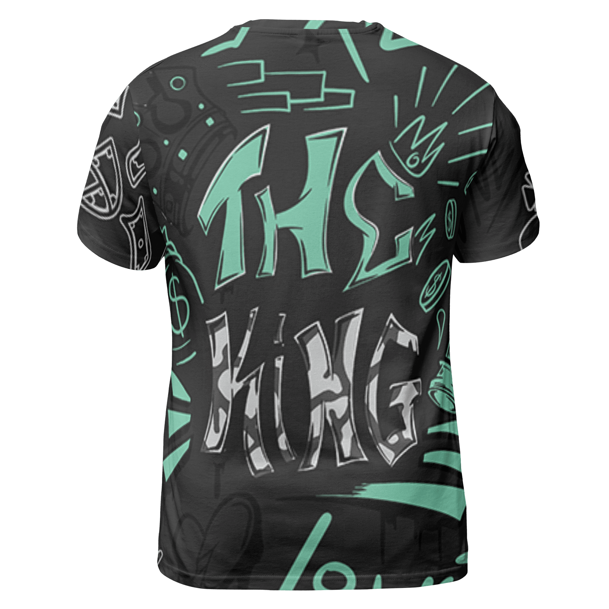 Green Glow 3s T Shirt Match The King 3D All-Over Print Graffiti - NastyJamz