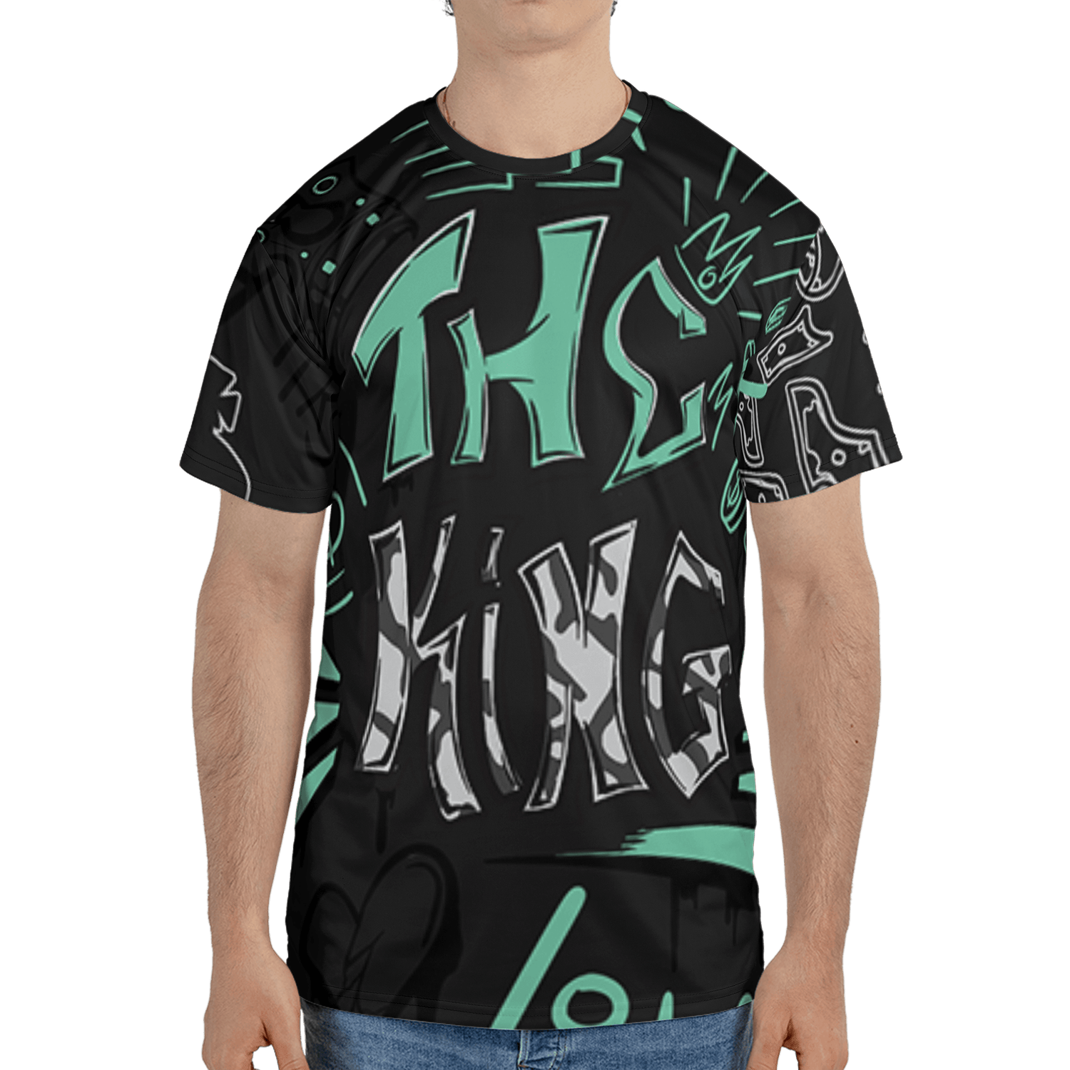 Green Glow 3s T Shirt Match The King 3D All-Over Print Graffiti - NastyJamz