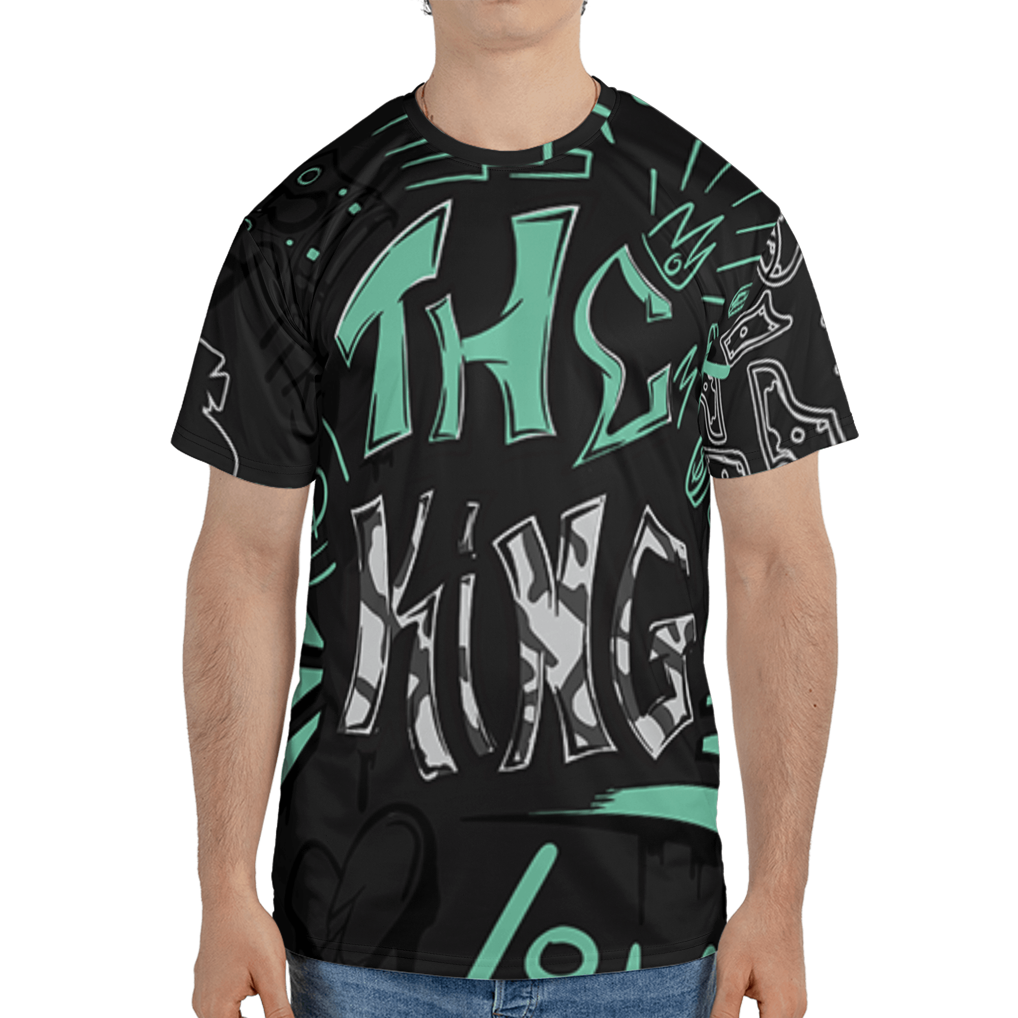 Green Glow 3s T Shirt Match The King 3D All-Over Print Graffiti - NastyJamz