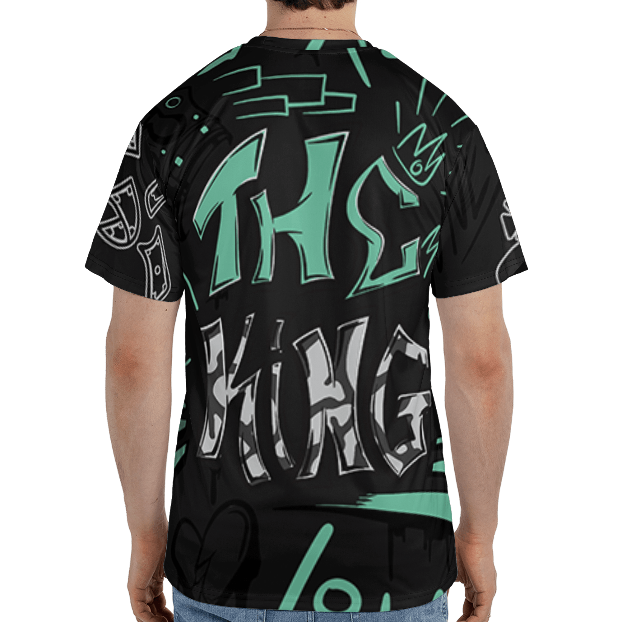 Green Glow 3s T Shirt Match The King 3D All-Over Print Graffiti - NastyJamz
