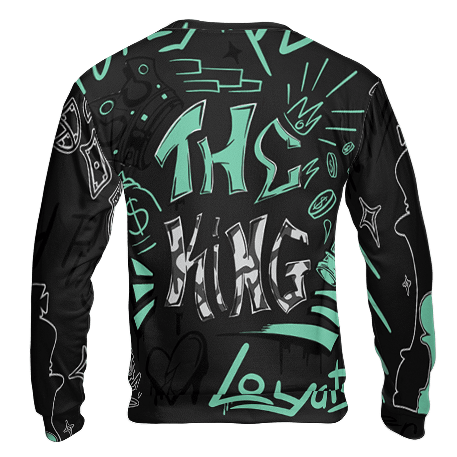Green Glow 3s Sweatshirt Match The King 3D All-Over Print Graffiti - NastyJamz