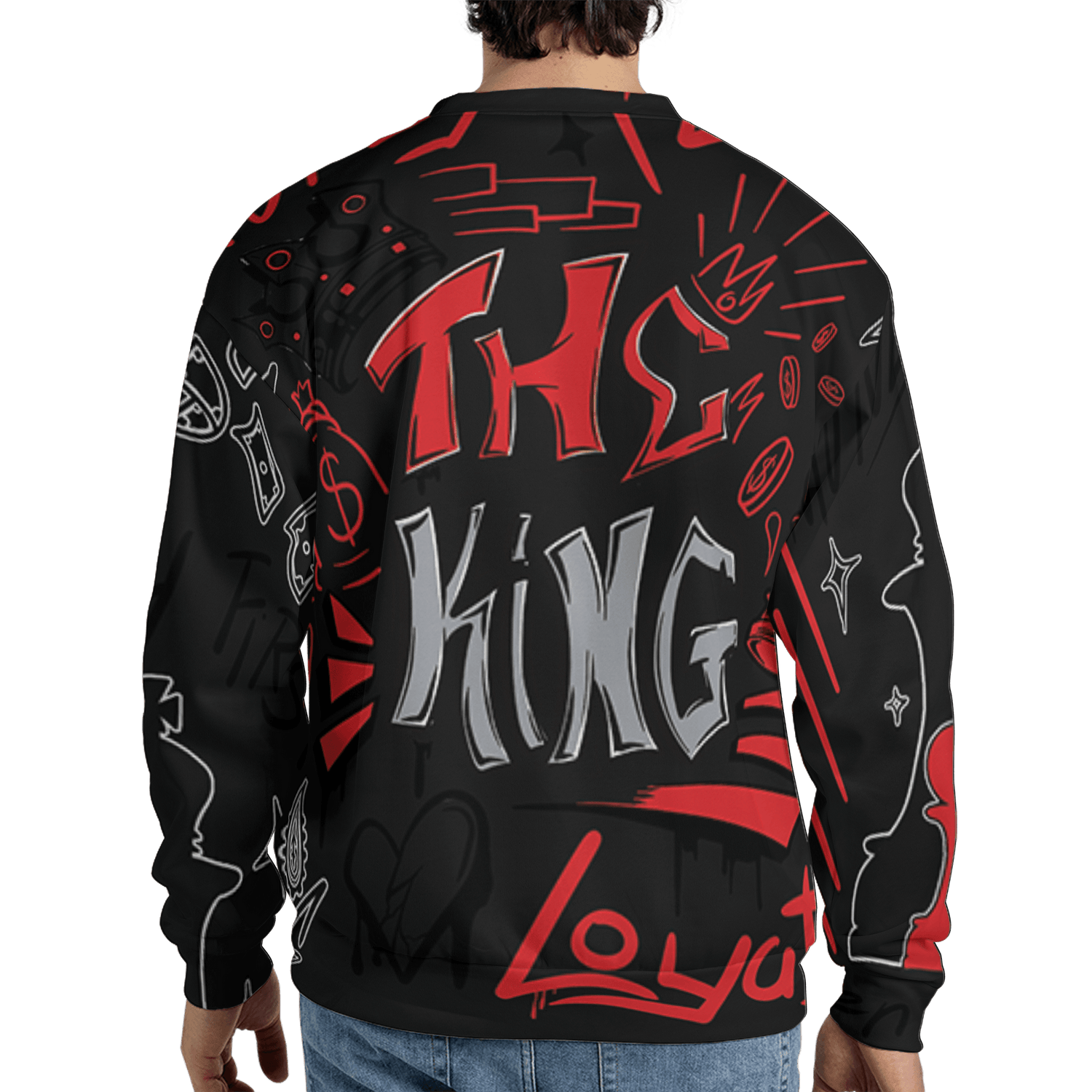 Bred Reimagined 4s Sweatshirt Match The King 3D All-Over Print Graffiti - NastyJamz