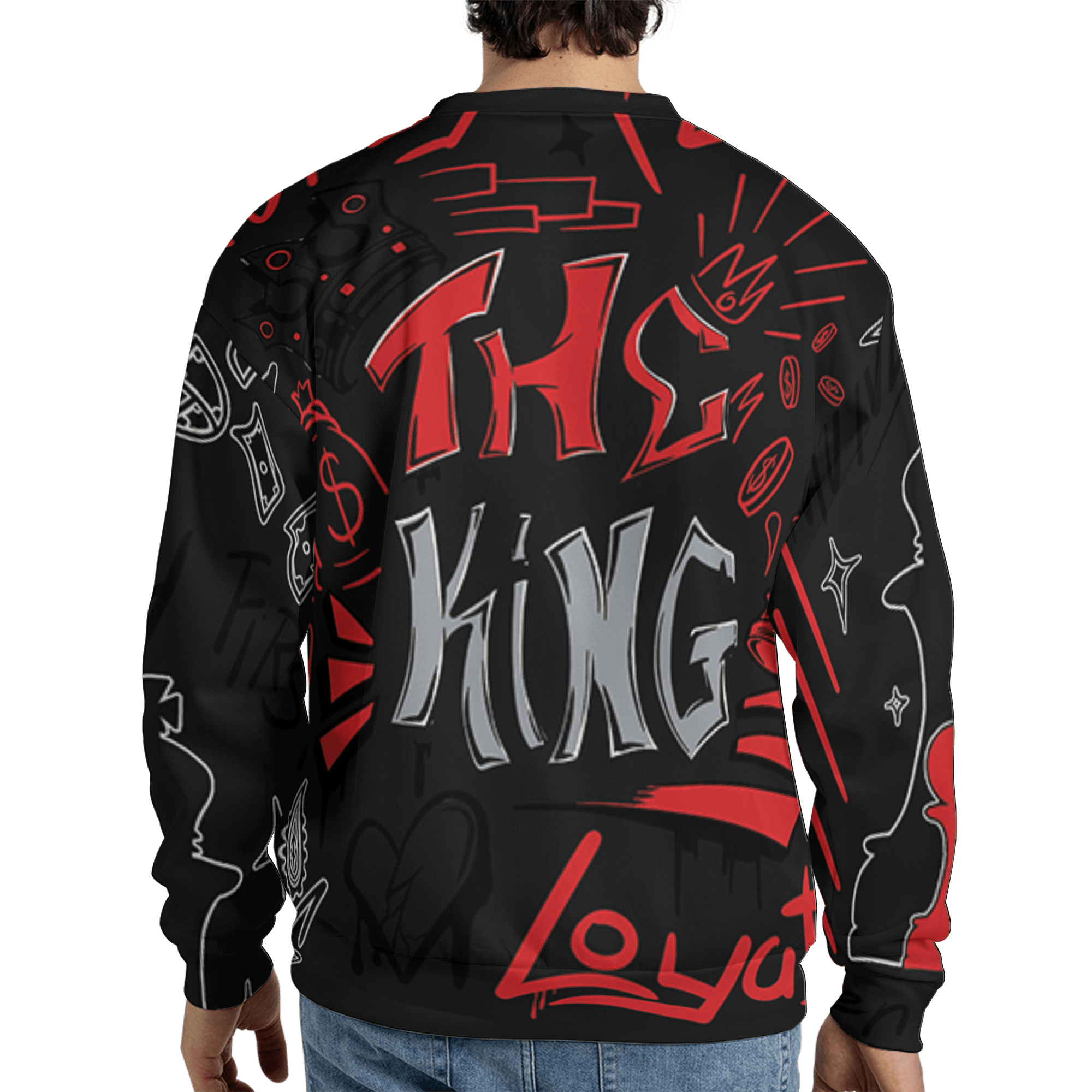 Bred Reimagined 4s Sweatshirt Match The King 3D All-Over Print Graffiti - NastyJamz