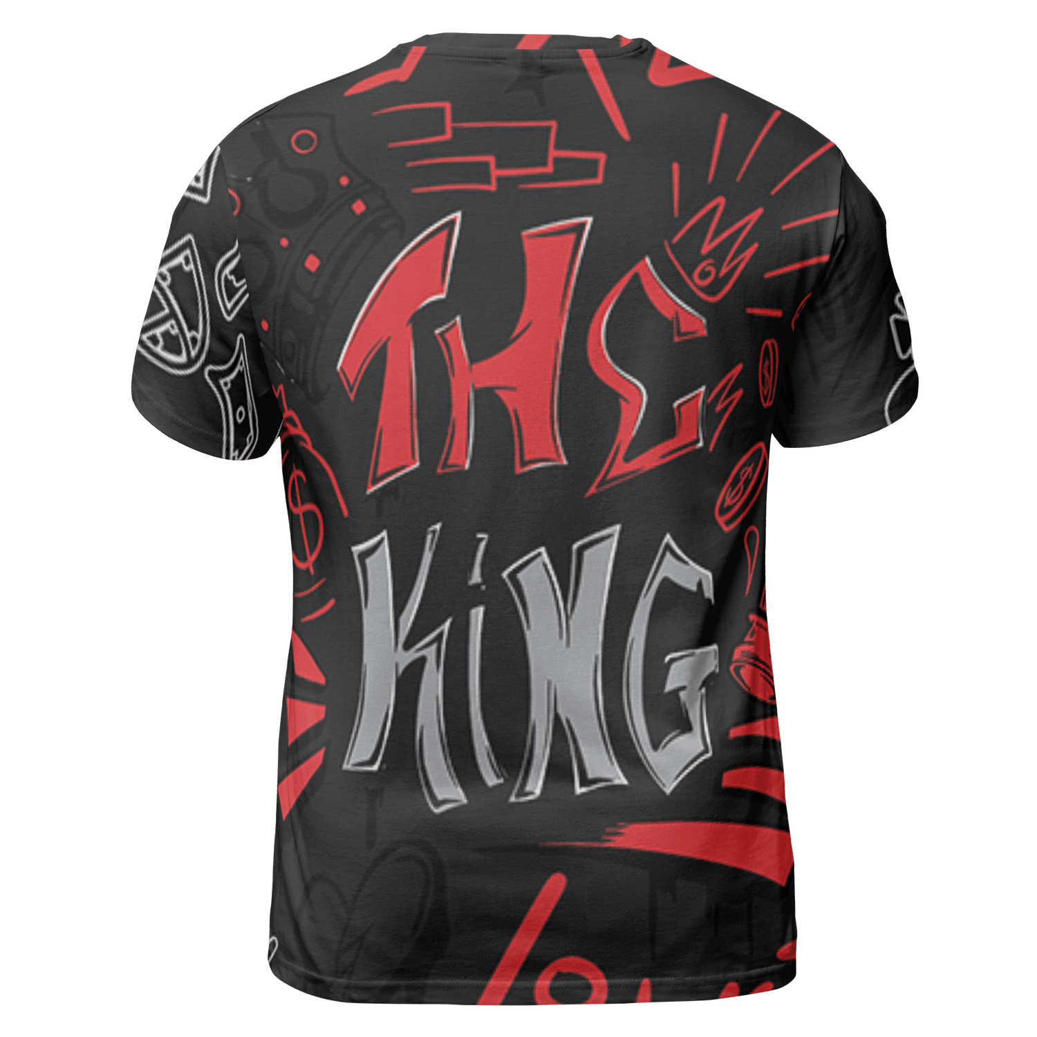 Bred Reimagined 4s T Shirt Match The King 3D All-Over Print Graffiti - NastyJamz