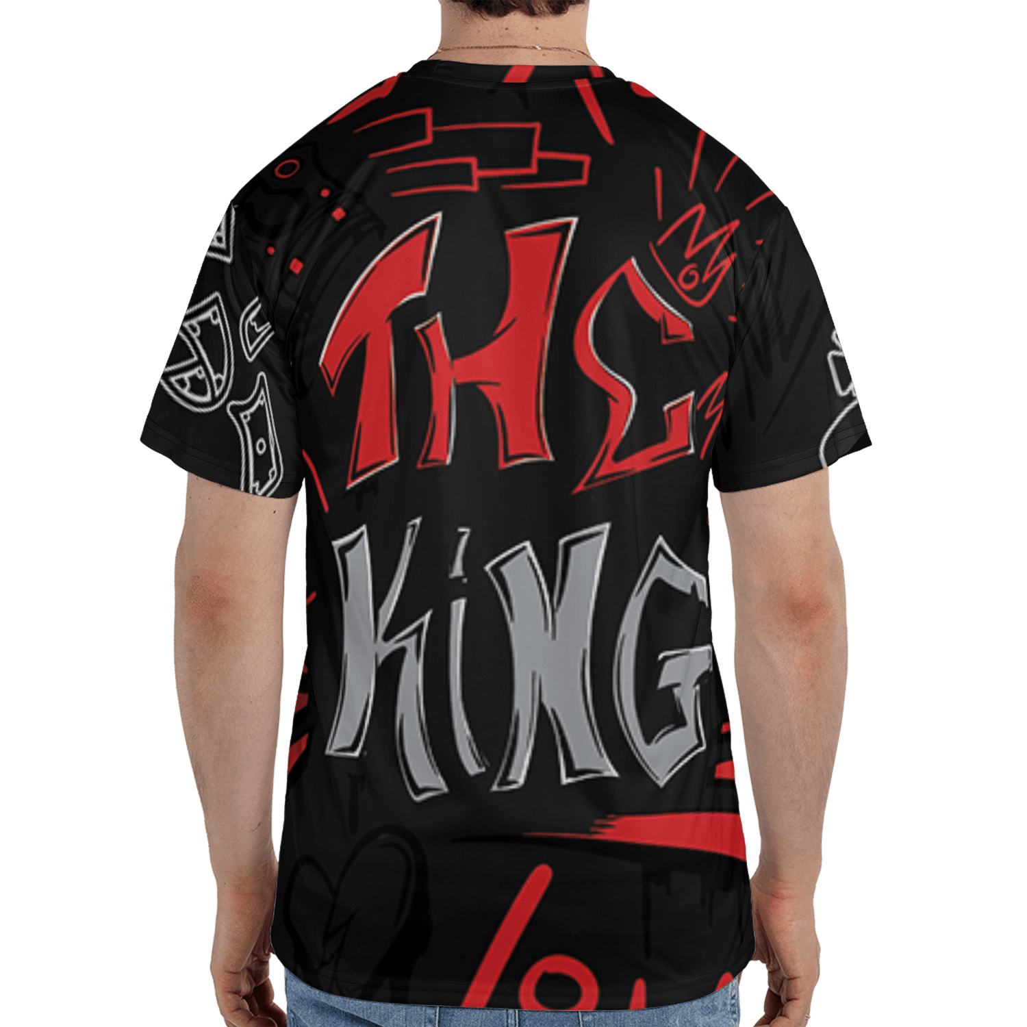 Bred Reimagined 4s T Shirt Match The King 3D All-Over Print Graffiti - NastyJamz