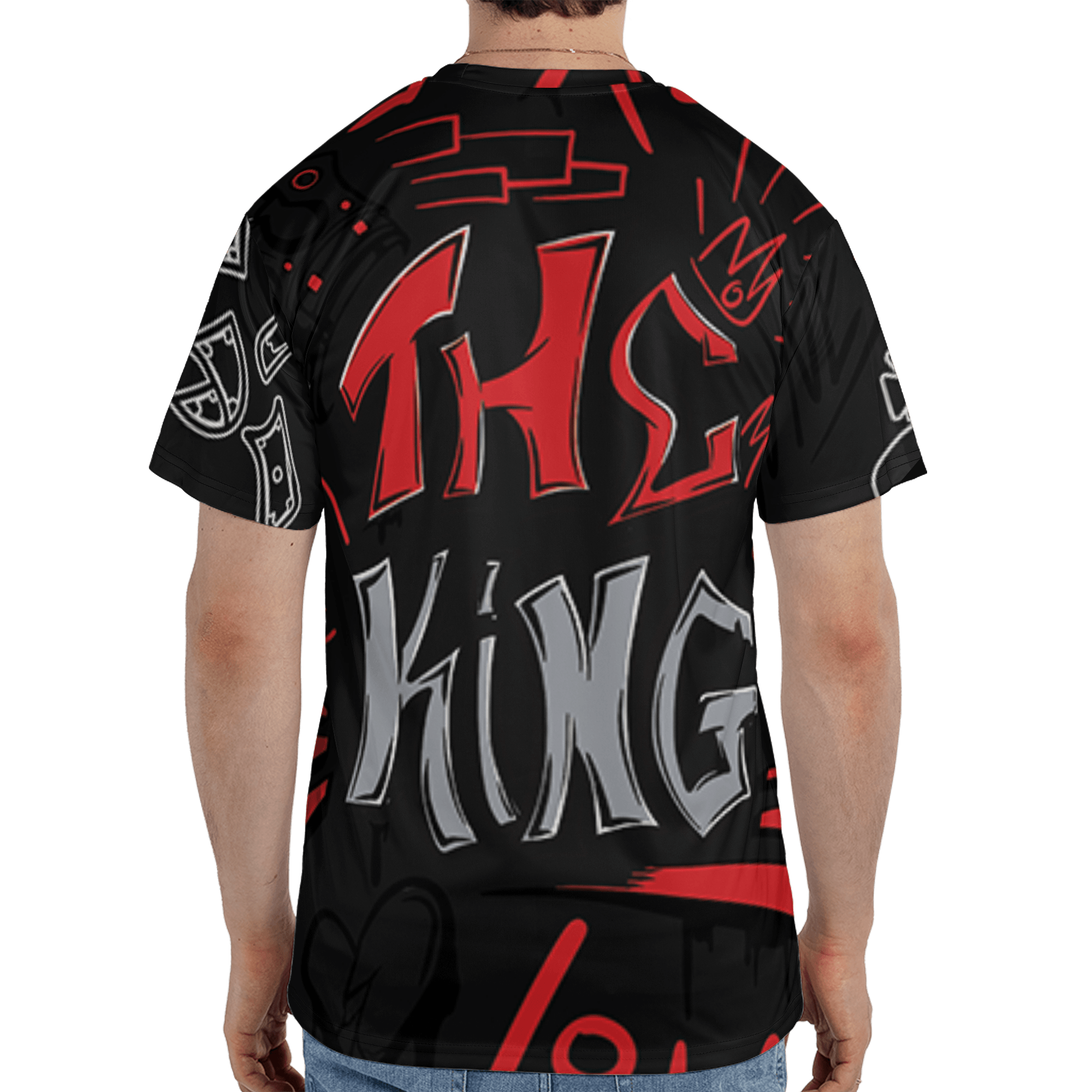Bred Reimagined 4s T Shirt Match The King 3D All-Over Print Graffiti - NastyJamz
