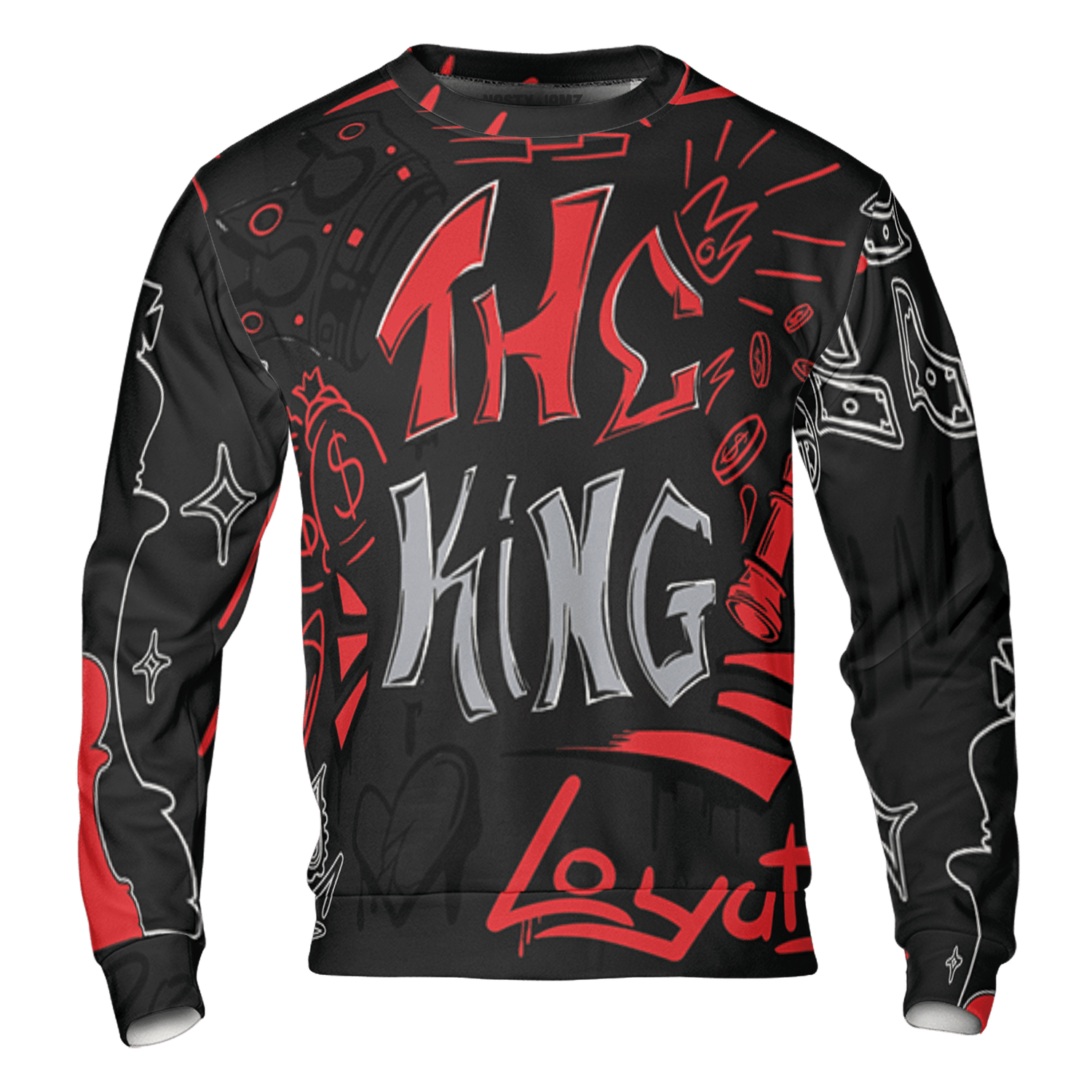 Bred Reimagined 4s Sweatshirt Match The King 3D All-Over Print Graffiti - NastyJamz