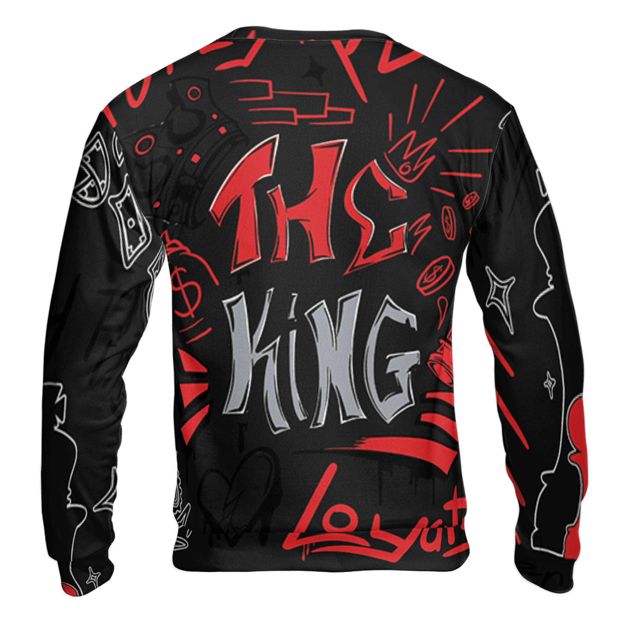 Bred Reimagined 4s Sweatshirt Match The King 3D All-Over Print Graffiti - NastyJamz