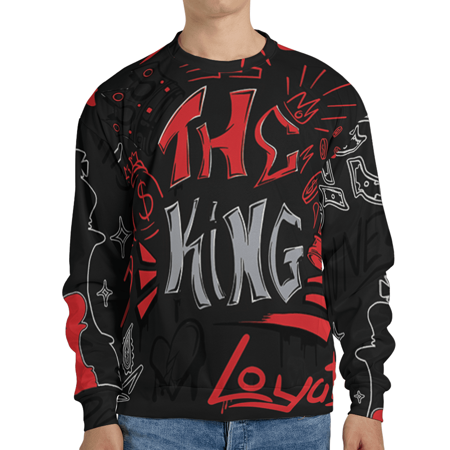 Bred Reimagined 4s Sweatshirt Match The King 3D All-Over Print Graffiti - NastyJamz