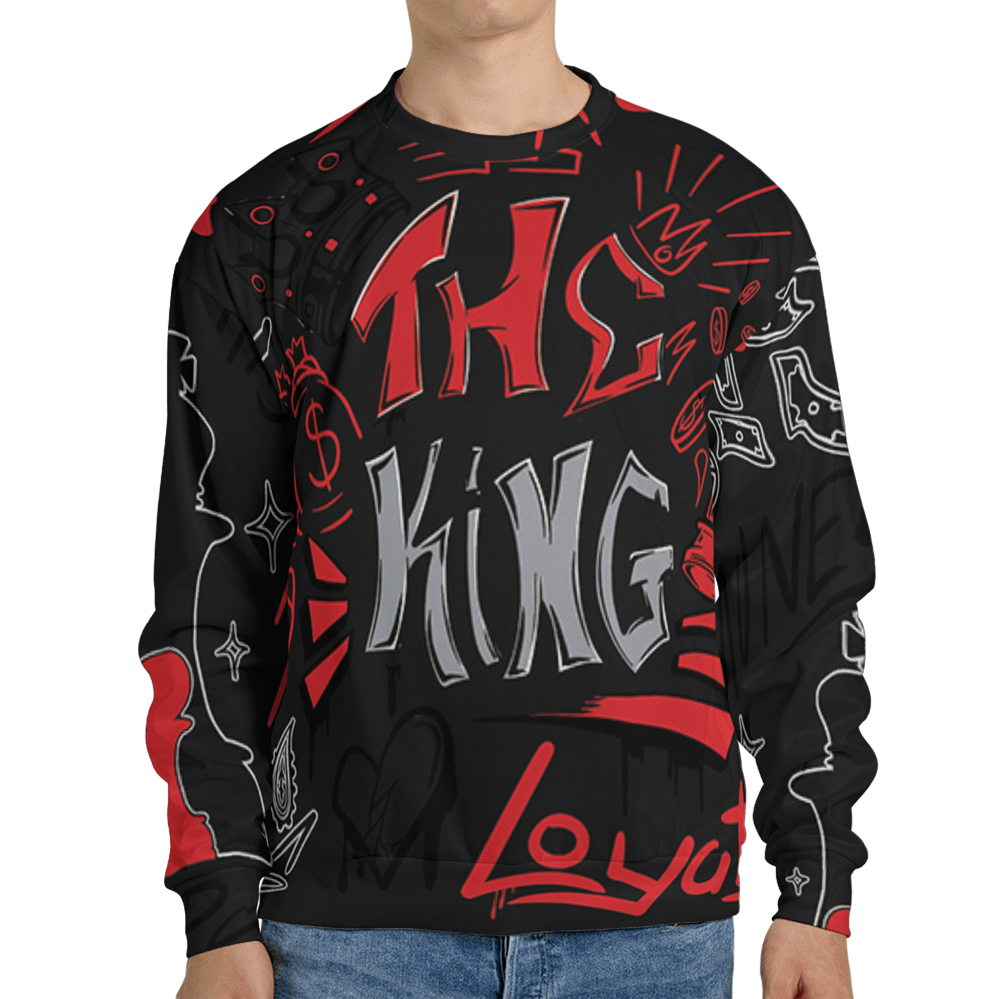 Bred Reimagined 4s Sweatshirt Match The King 3D All-Over Print Graffiti - NastyJamz