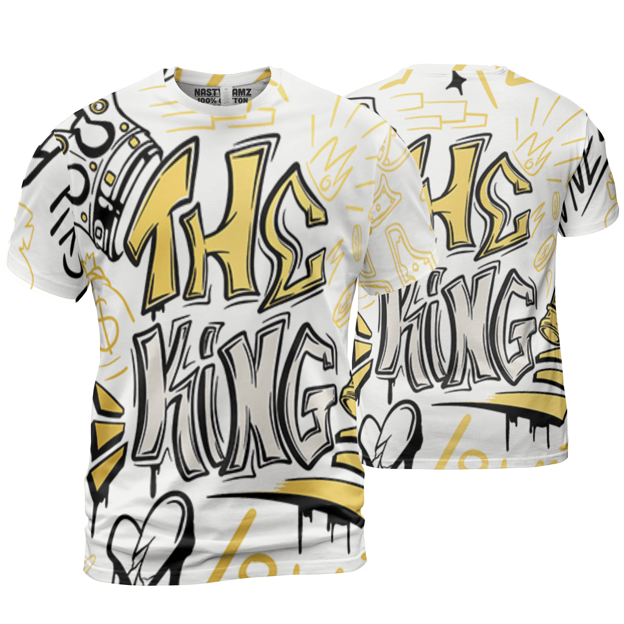 Sail 4s T Shirt Match The King 3D All-Over Print Graffiti - NastyJamz