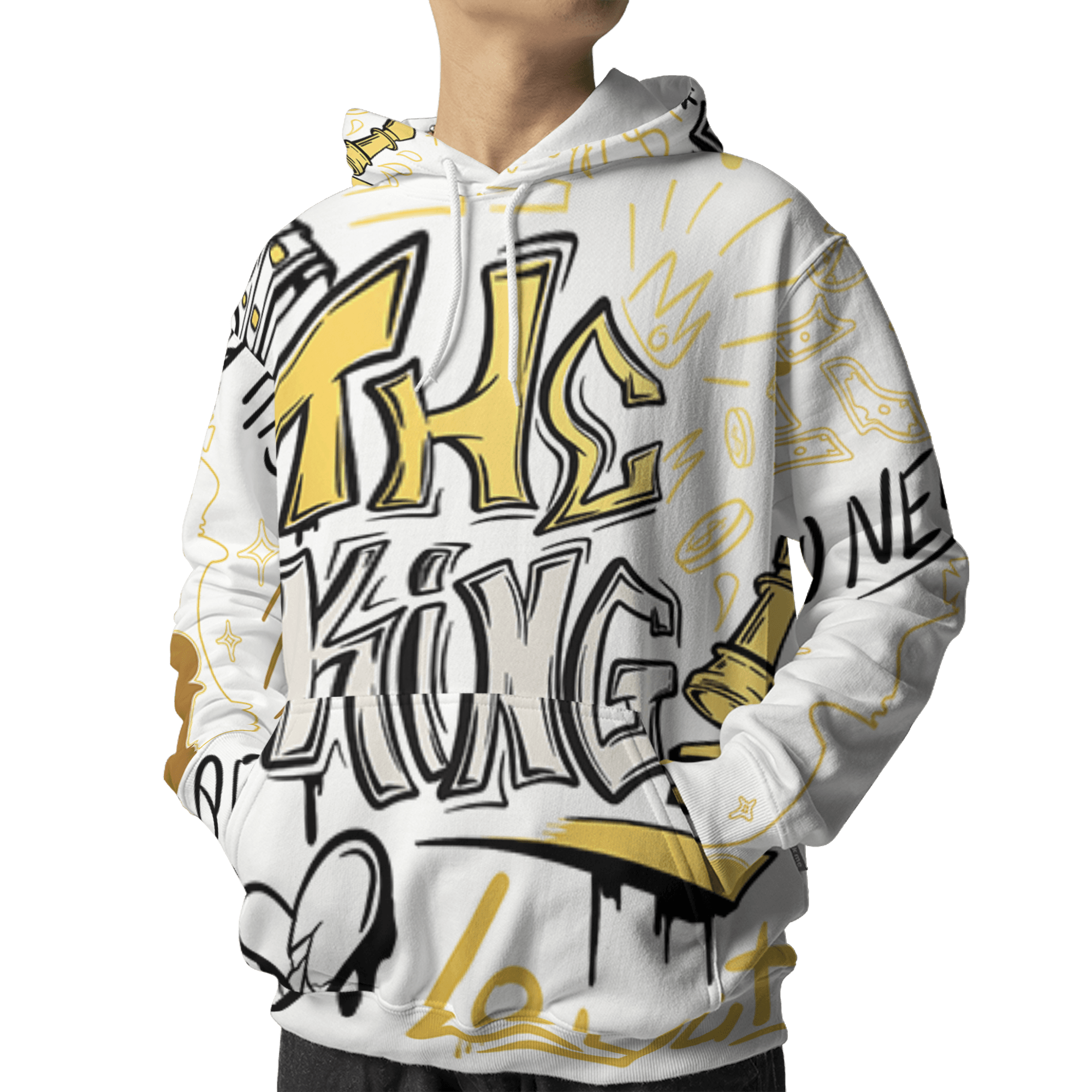 Sail 4s Hoodie Match The King 3D All-Over Print Graffiti - NastyJamz
