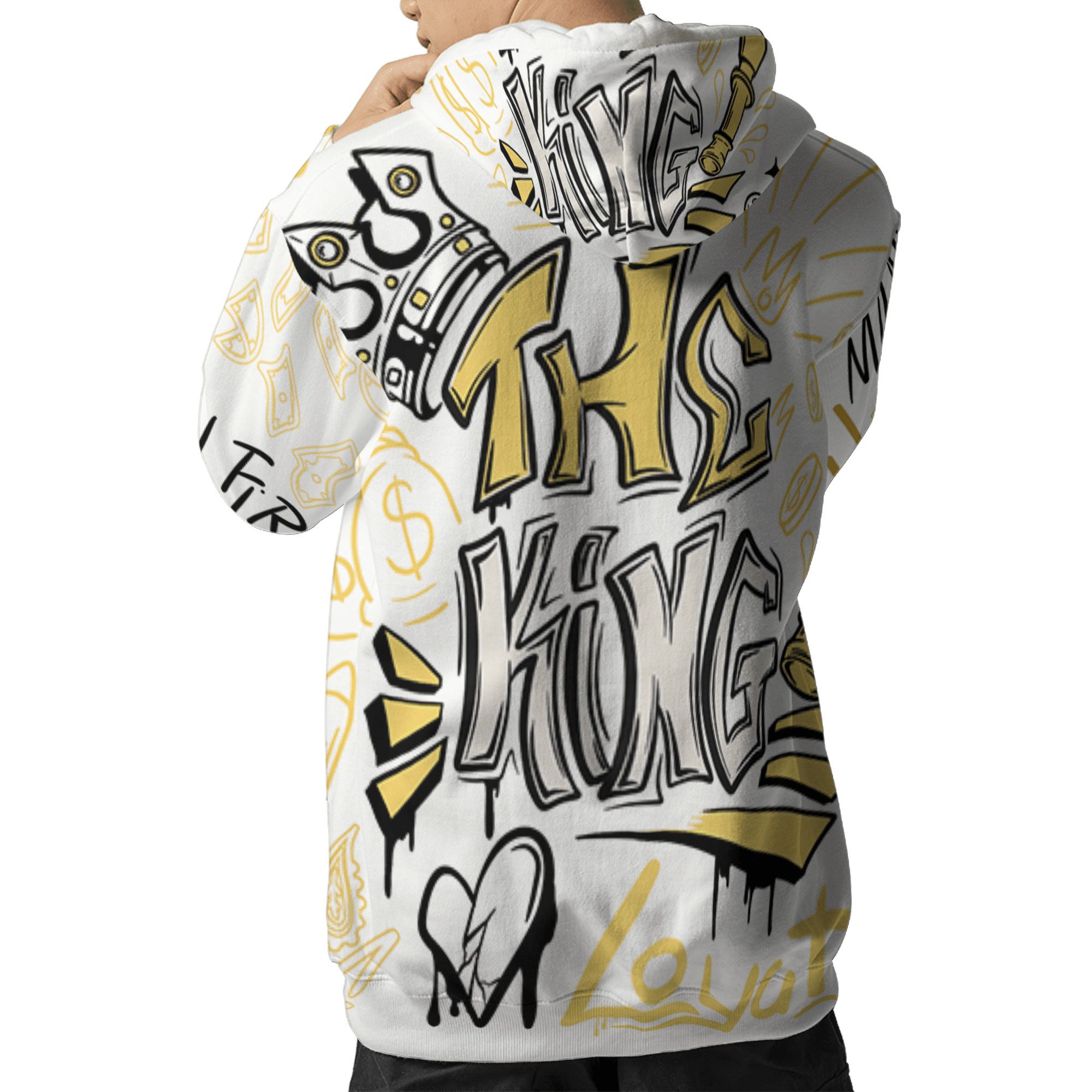 Sail 4s Hoodie Match The King 3D All-Over Print Graffiti - NastyJamz
