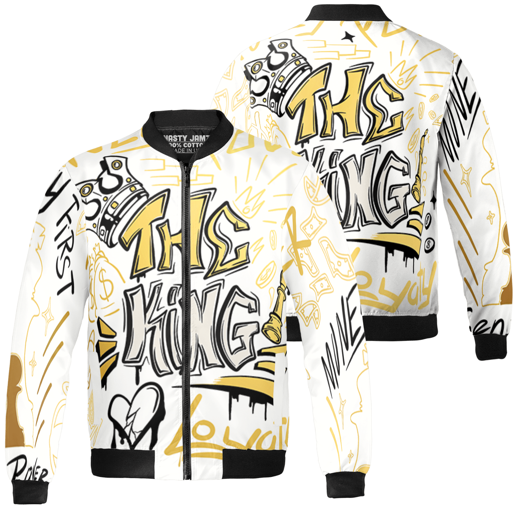 Sail 4s Jacket Match The King 3D All-Over Print Graffiti - NastyJamz
