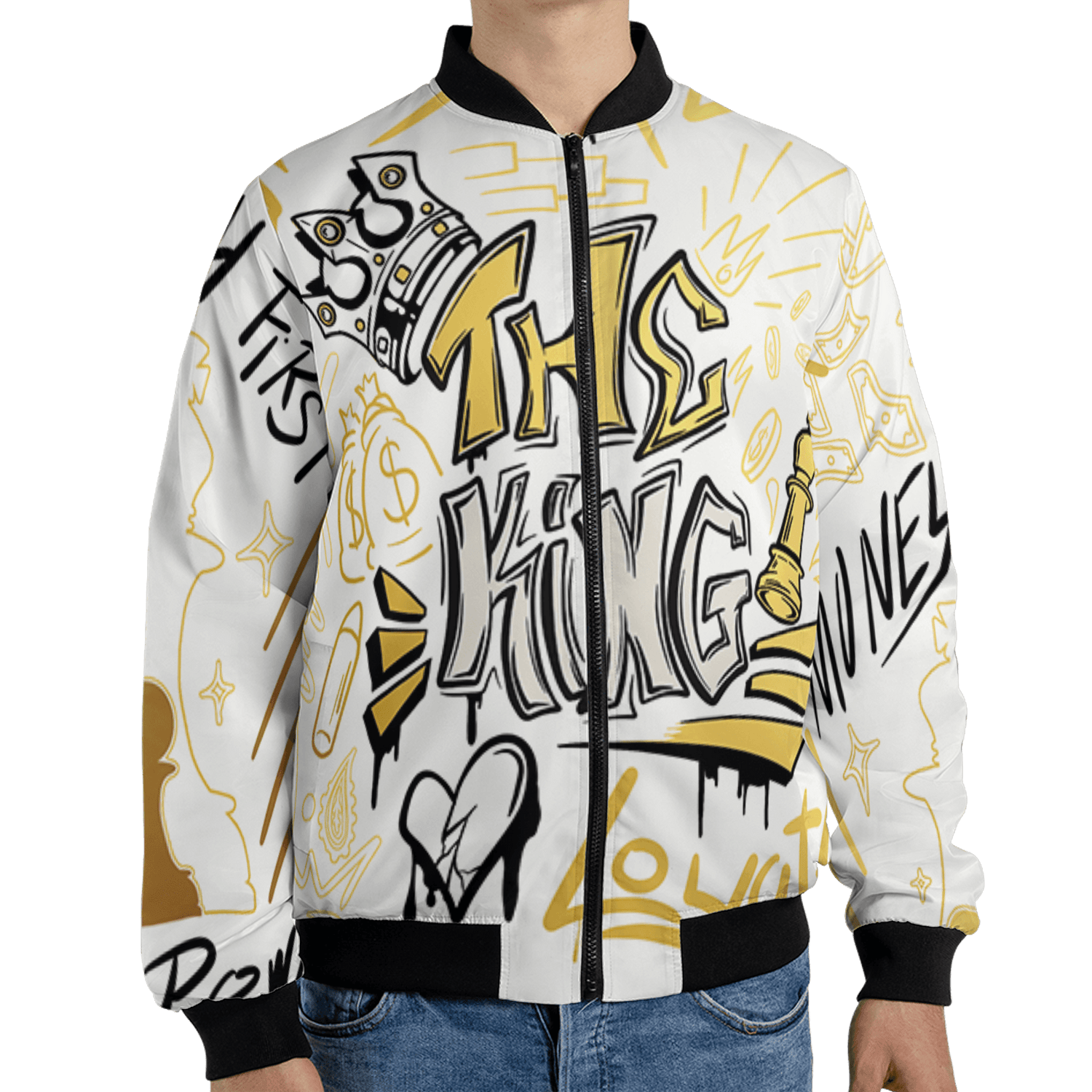 Sail 4s Jacket Match The King 3D All-Over Print Graffiti - NastyJamz