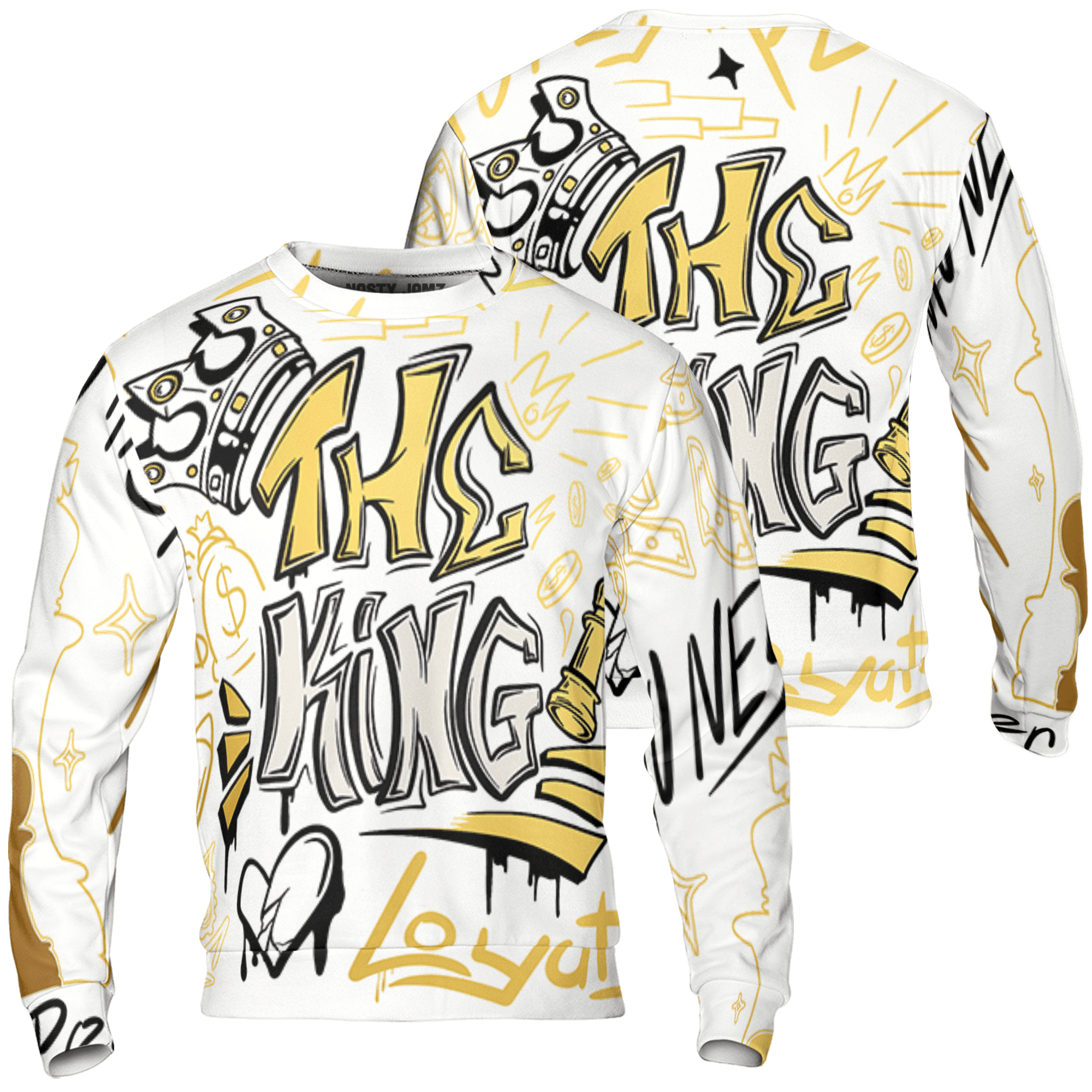 Sail 4s Sweatshirt Match The King 3D All-Over Print Graffiti - NastyJamz