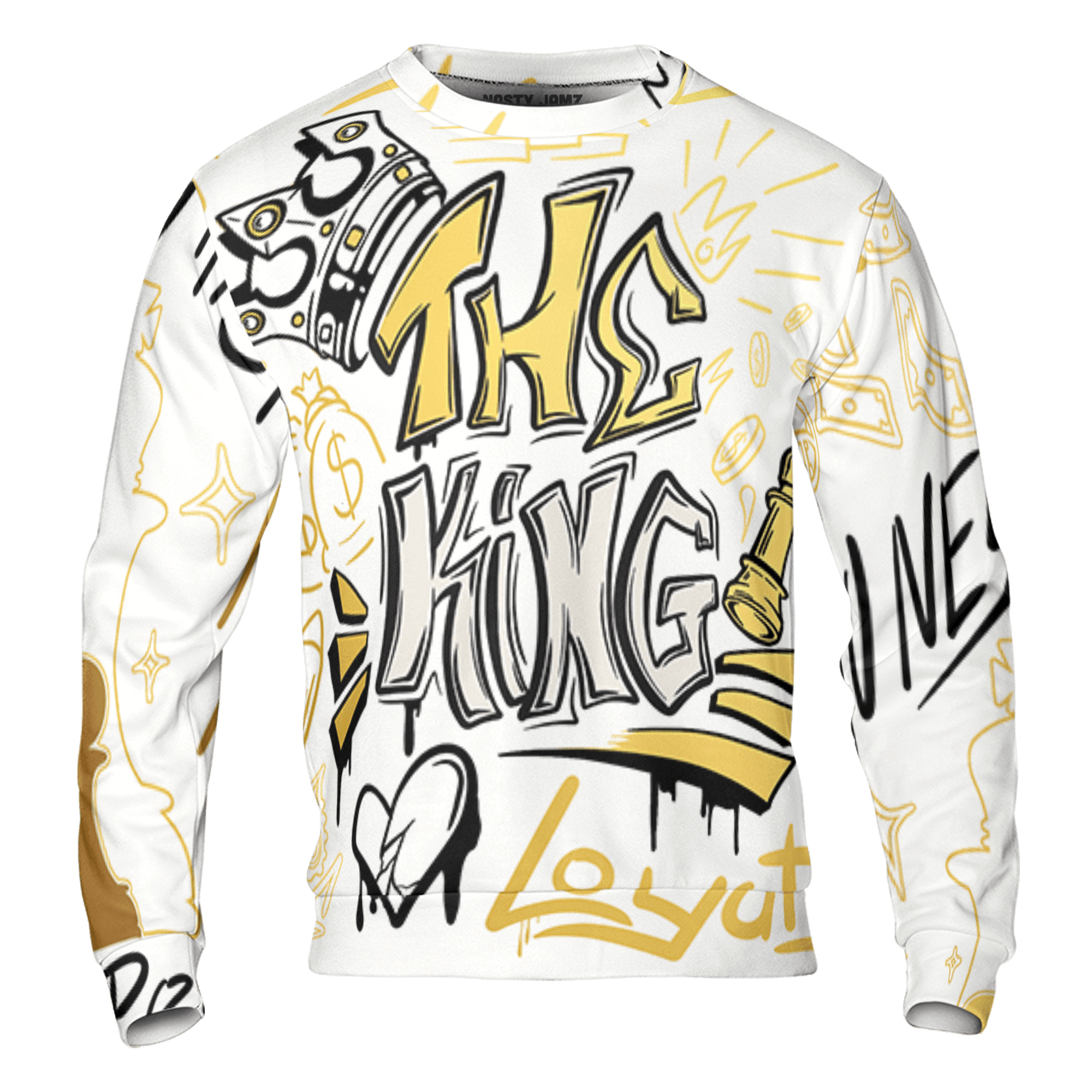 Sail 4s Sweatshirt Match The King 3D All-Over Print Graffiti - NastyJamz