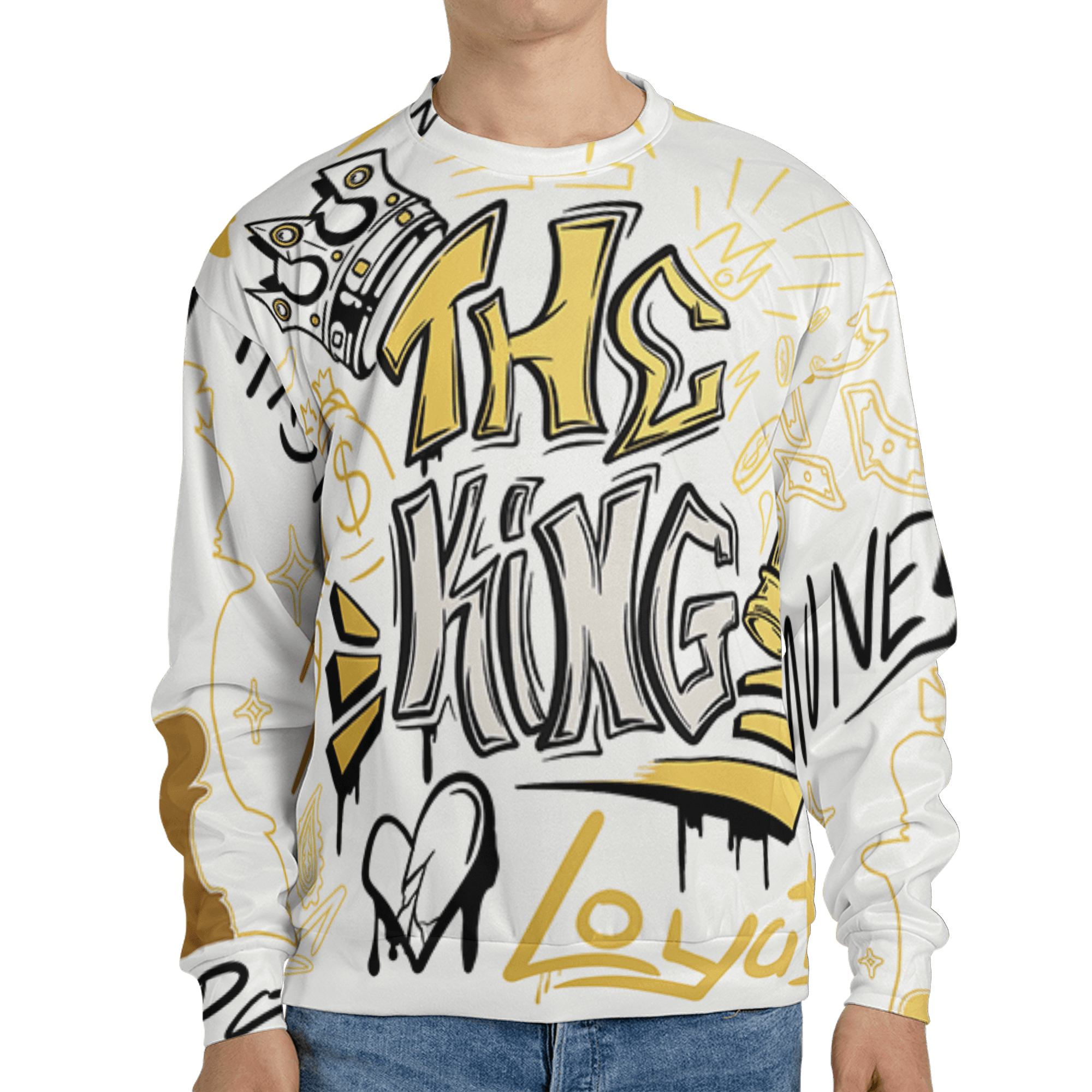 Sail 4s Sweatshirt Match The King 3D All-Over Print Graffiti - NastyJamz