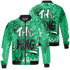 Lucky Green 5s Jacket Match The King 3D All-Over Print Graffiti - NastyJamz