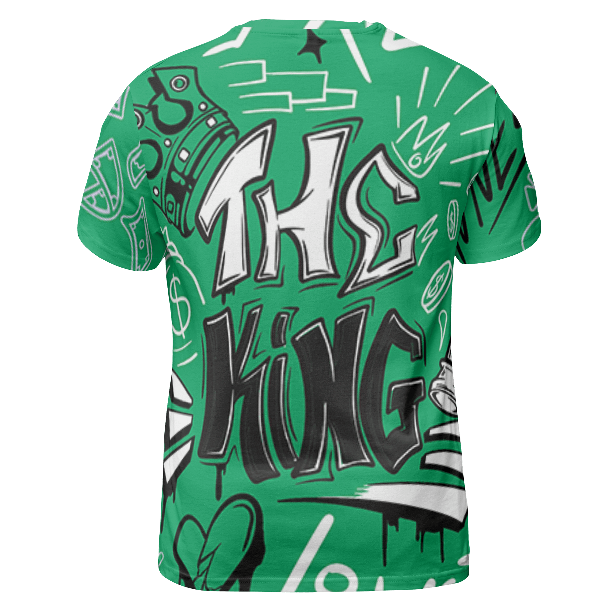 Lucky Green 5s T Shirt Match The King 3D All-Over Print Graffiti - NastyJamz
