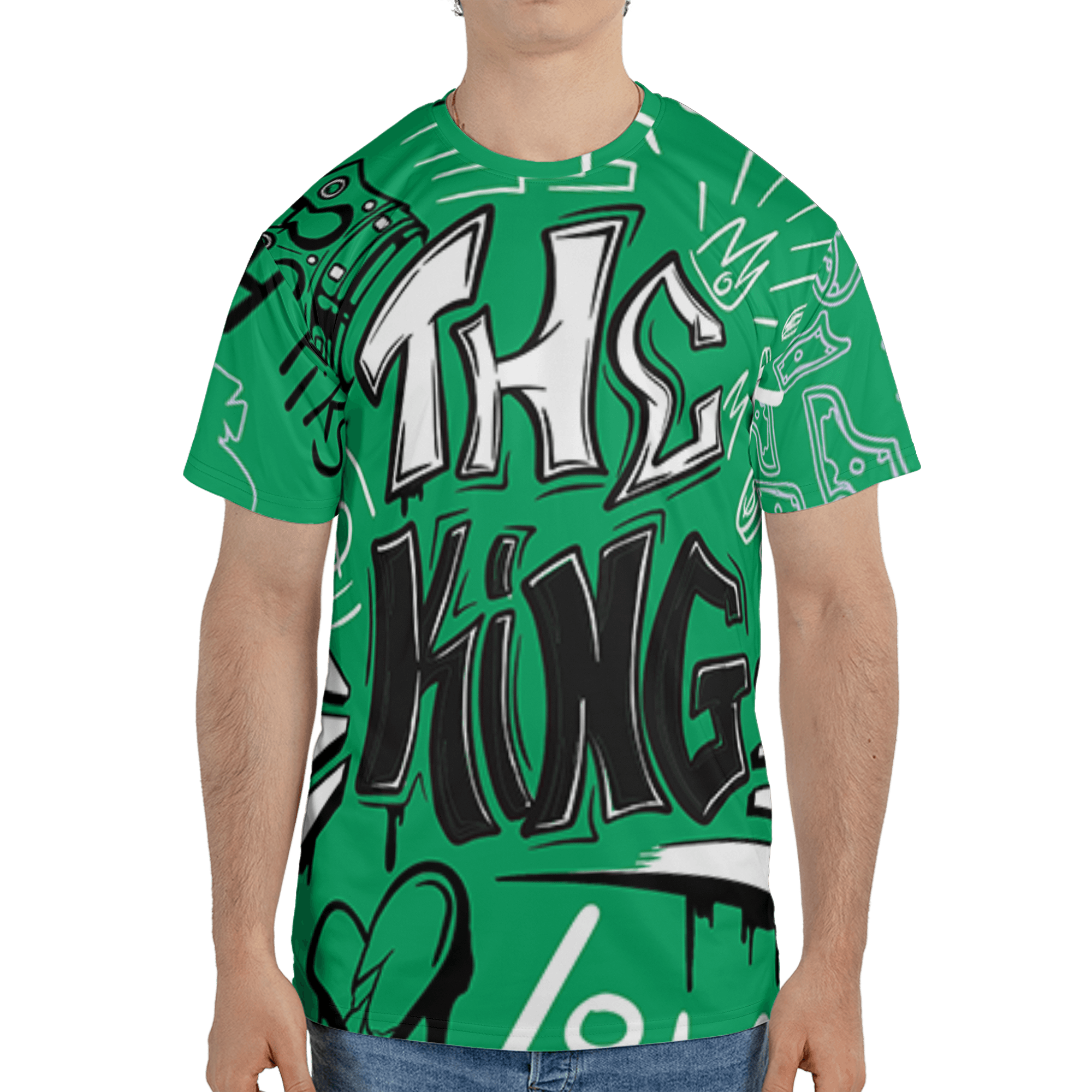 Lucky Green 5s T Shirt Match The King 3D All-Over Print Graffiti - NastyJamz