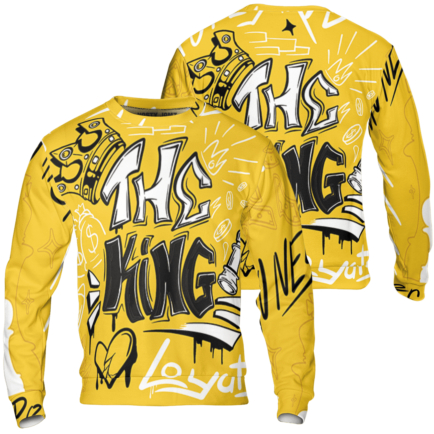 Yellow Ochre 6s Sweatshirt Match The King 3D All-Over Print Graffiti - NastyJamz