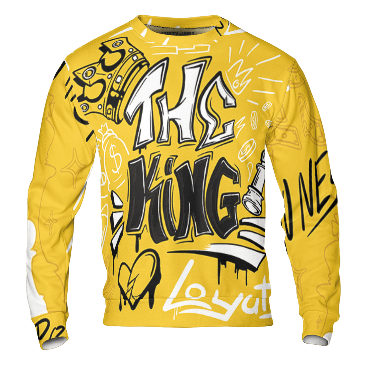 Yellow Ochre 6s Sweatshirt Match The King 3D All-Over Print Graffiti - NastyJamz