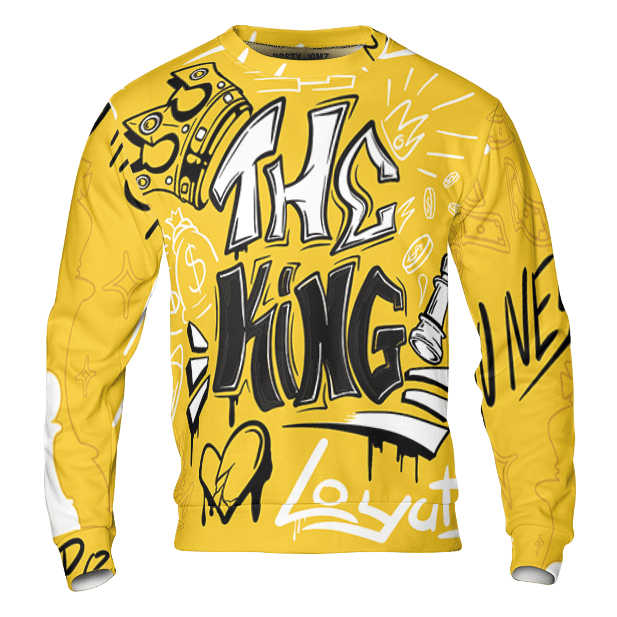 Yellow Ochre 6s Sweatshirt Match The King 3D All-Over Print Graffiti - NastyJamz