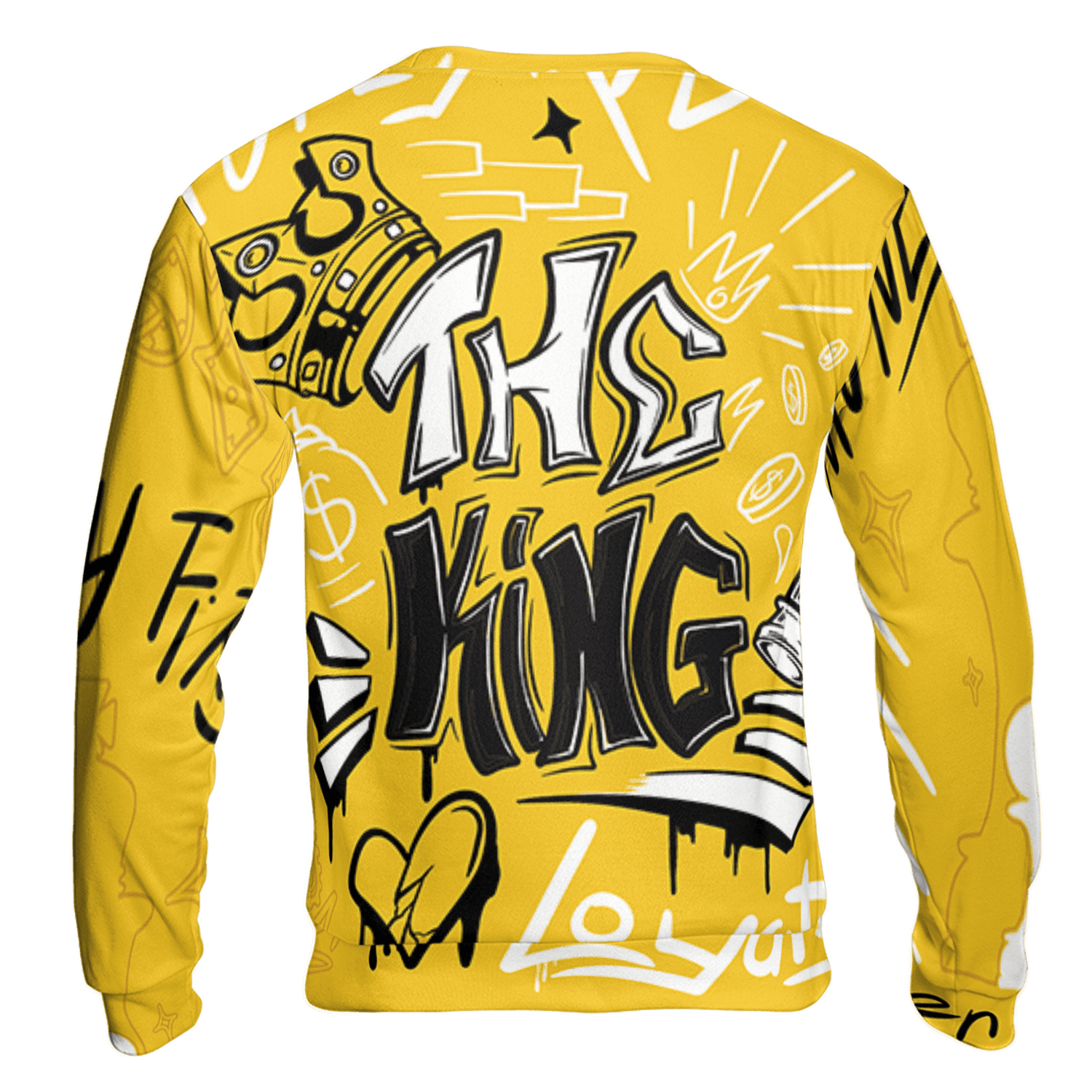 Yellow Ochre 6s Sweatshirt Match The King 3D All-Over Print Graffiti - NastyJamz
