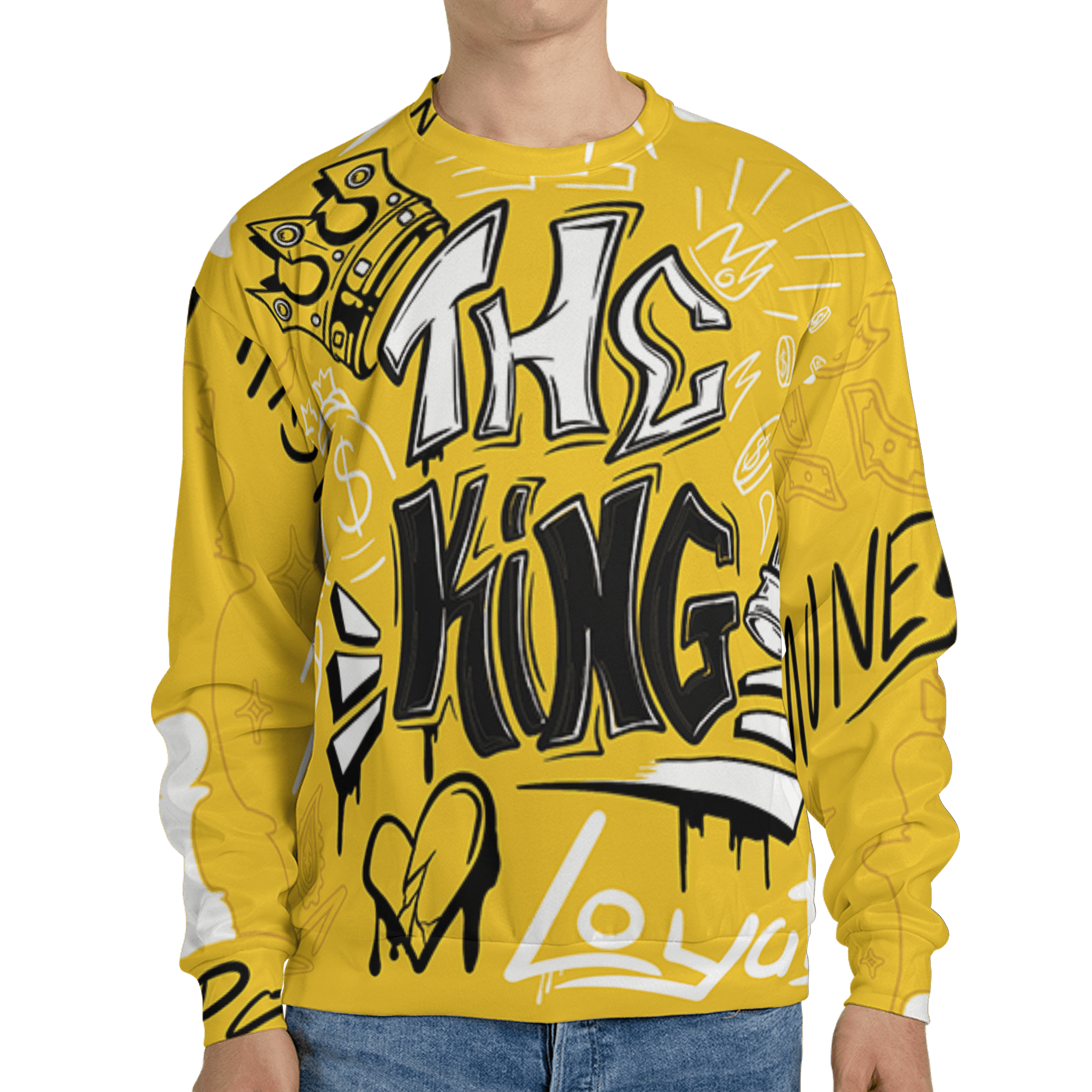 Yellow Ochre 6s Sweatshirt Match The King 3D All-Over Print Graffiti - NastyJamz