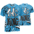 Powder Blue 9s T Shirt Match The King 3D All-Over Print Graffiti - NastyJamz