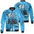Powder Blue 9s Jacket Match The King 3D All-Over Print Graffiti - NastyJamz