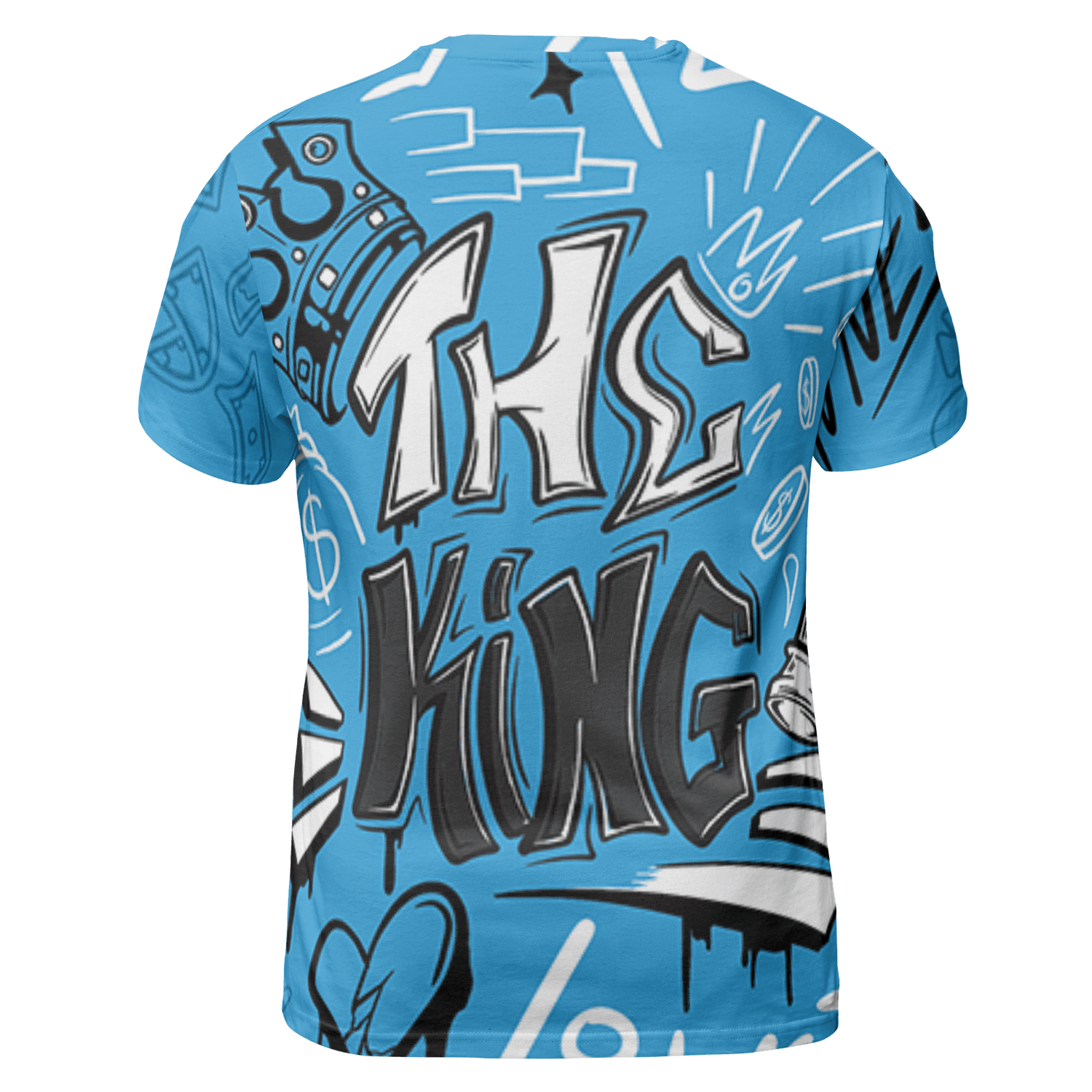 Powder Blue 9s T Shirt Match The King 3D All-Over Print Graffiti - NastyJamz