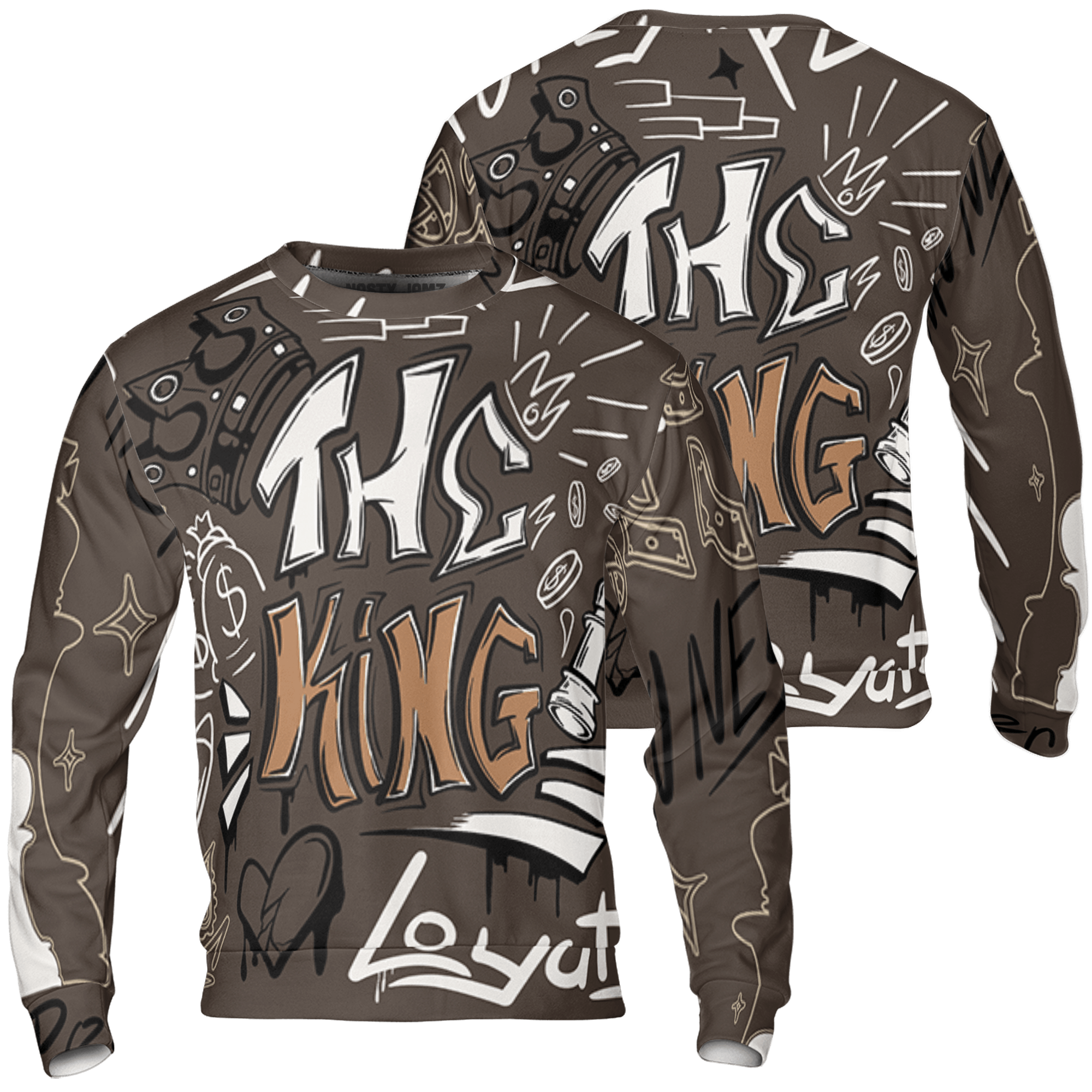Jumpman Jack Sweatshirt Match The King 3D All-Over Print Graffiti - NastyJamz