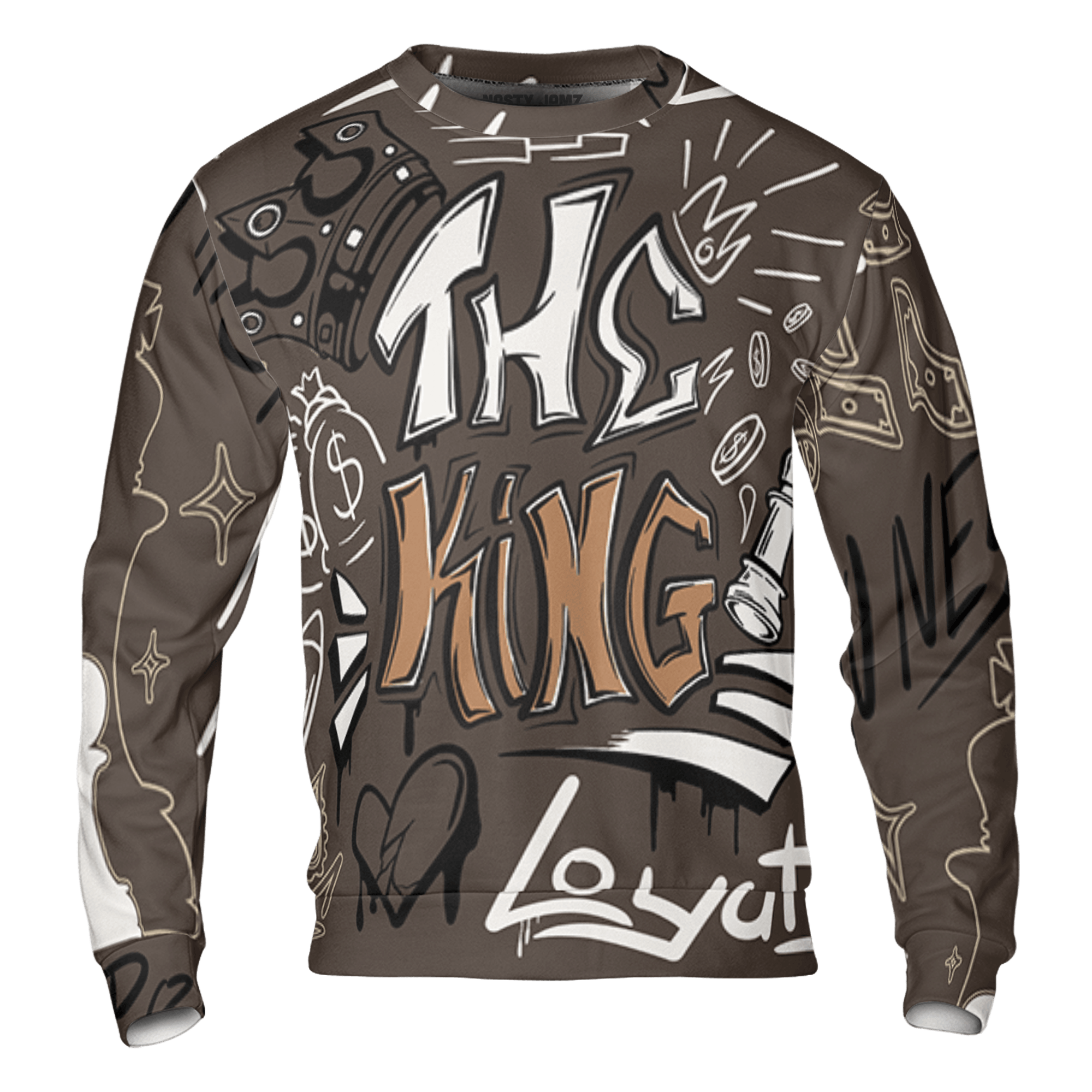 Jumpman Jack Sweatshirt Match The King 3D All-Over Print Graffiti - NastyJamz