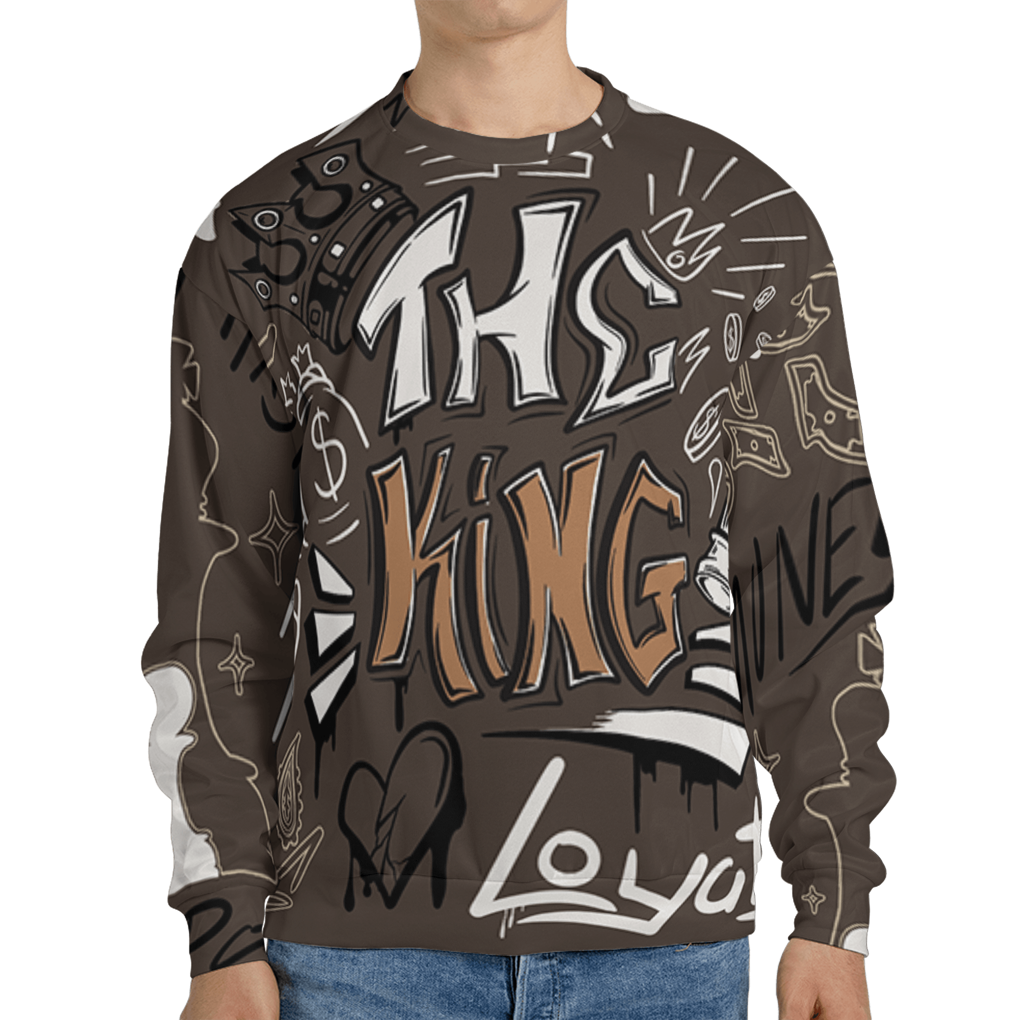 Jumpman Jack Sweatshirt Match The King 3D All-Over Print Graffiti - NastyJamz