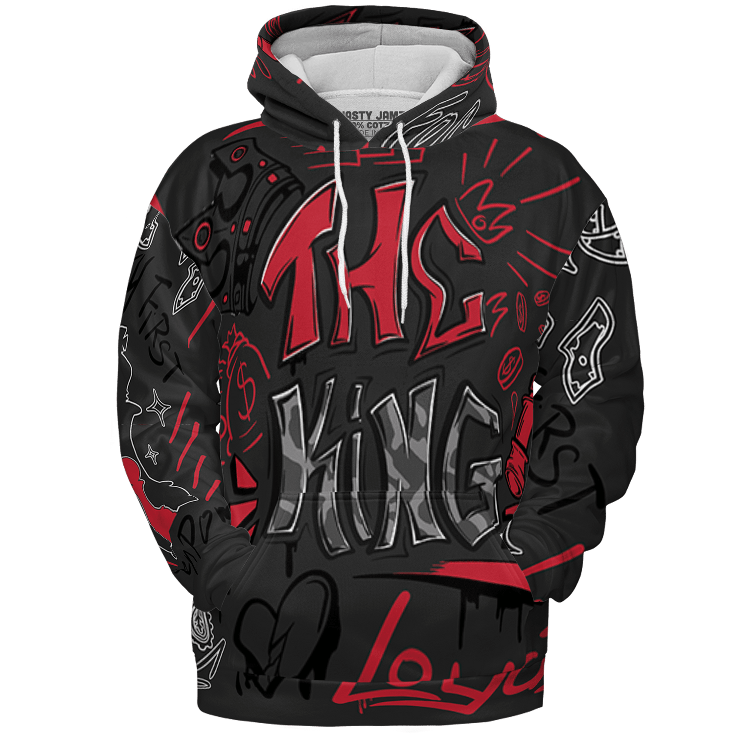 Spizike Low Bred Hoodie Match The King 3D All-Over Print Graffiti - NastyJamz