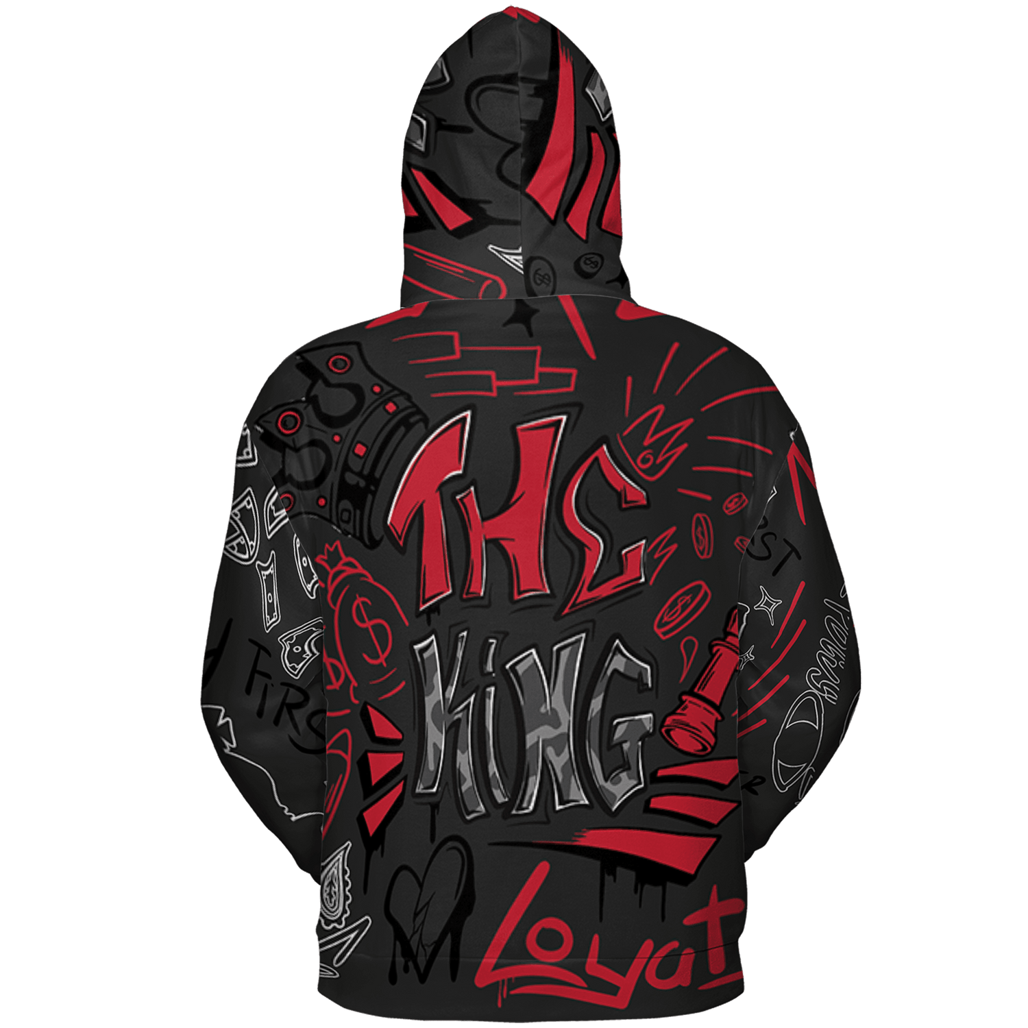 Spizike Low Bred Hoodie Match The King 3D All-Over Print Graffiti - NastyJamz