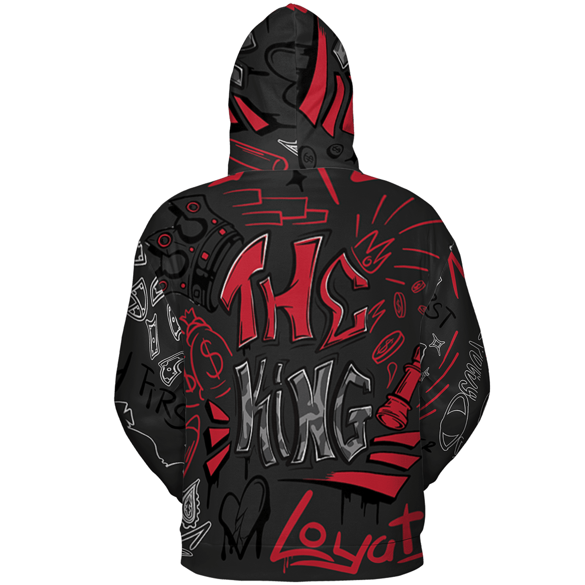 Spizike Low Bred Hoodie Match The King 3D All-Over Print Graffiti - NastyJamz